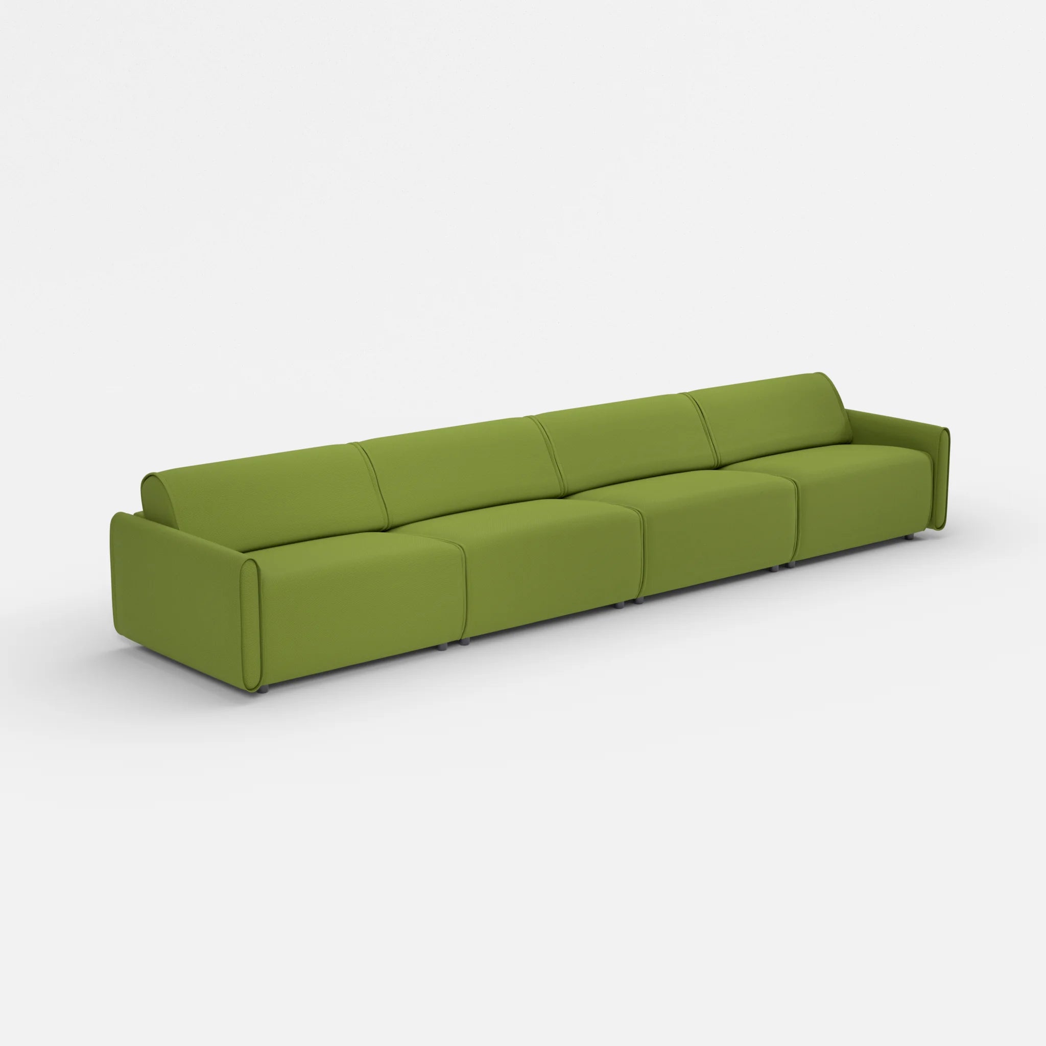 4 Sitzer Sofa Belleform mit schmaler Armlehne 4 novummoss in Grün von der Seite