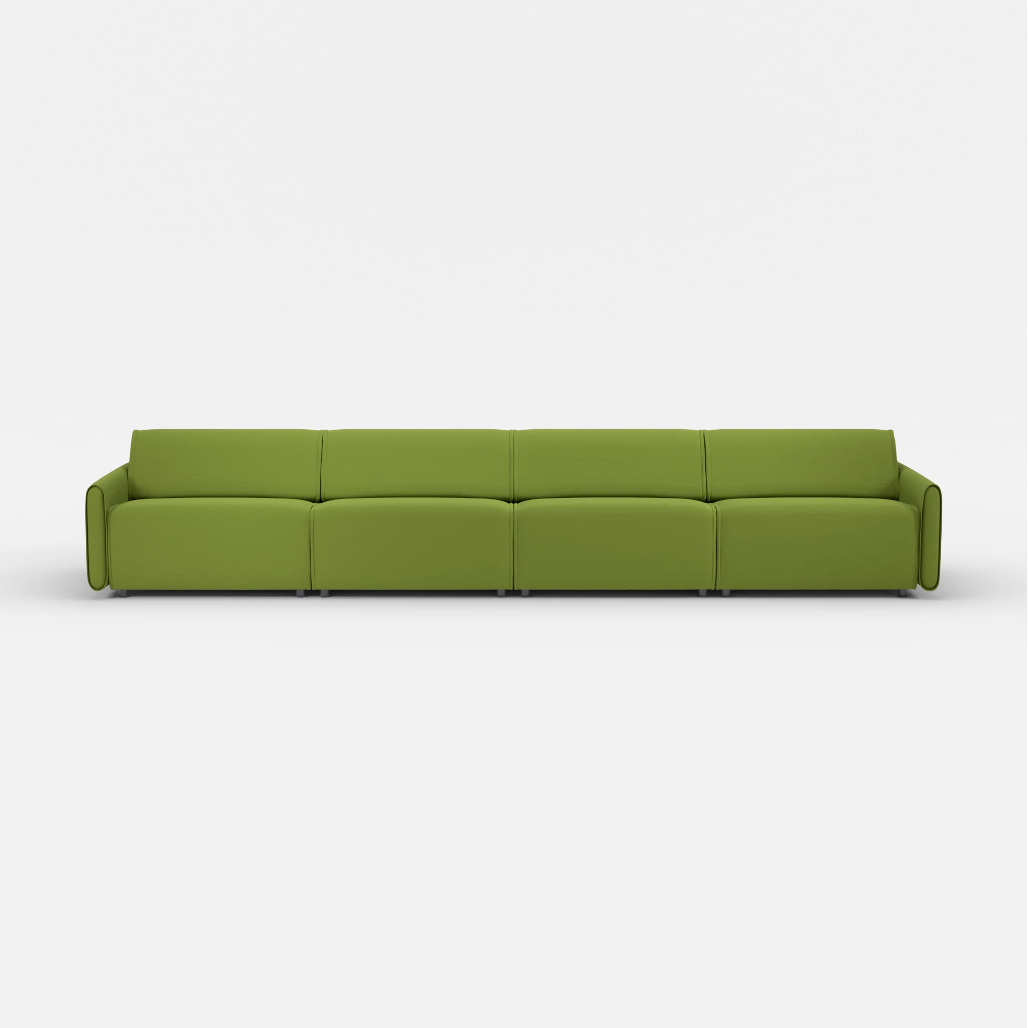 4 Sitzer Sofa Belleform mit schmaler Armlehne 4 novummoss in Grün von vorne