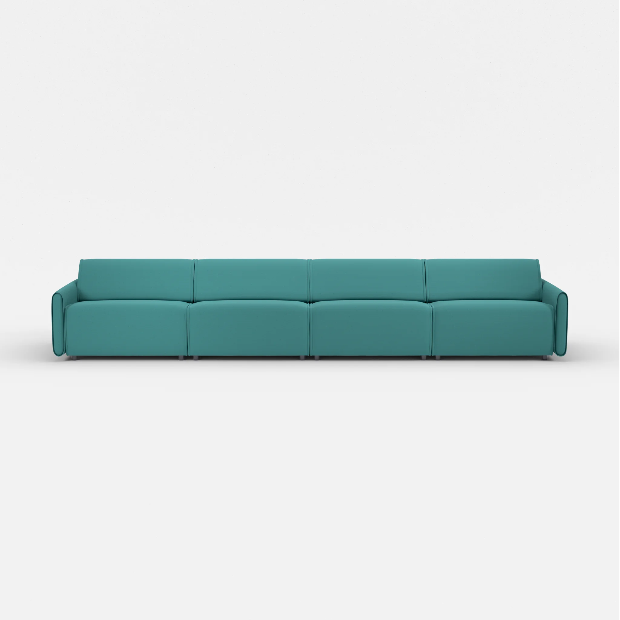 4 Sitzer Sofa Belleform mit schmaler Armlehne 4 novumprisma in Türkis von vorne