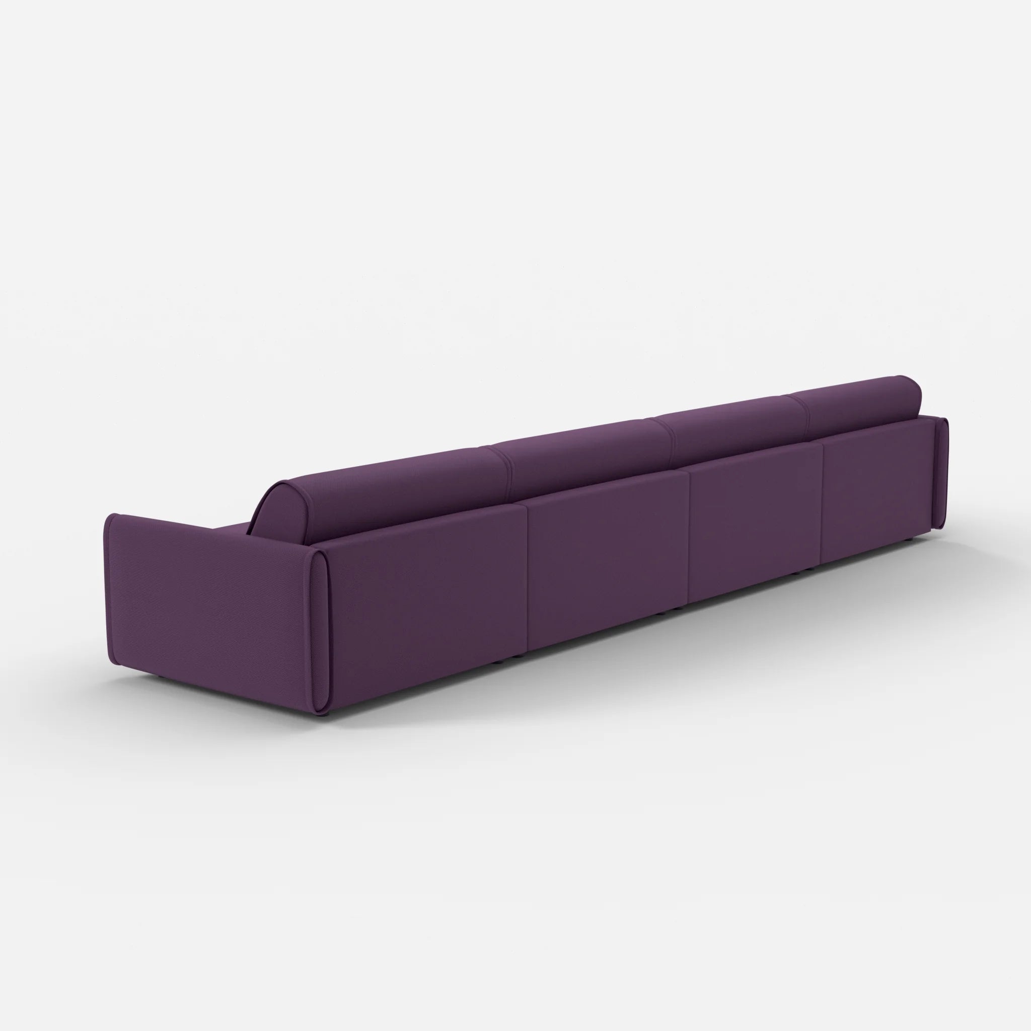 4 Sitzer Sofa Belleform mit schmaler Armlehne 4 novumprune in Violett von hinten