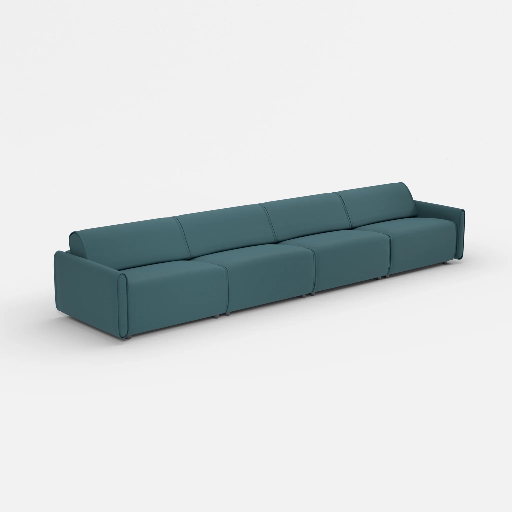 4 Sitzer Sofa Belleform mit schmaler Armlehne 4 novumsamoa in Dunkelblau von der Seite