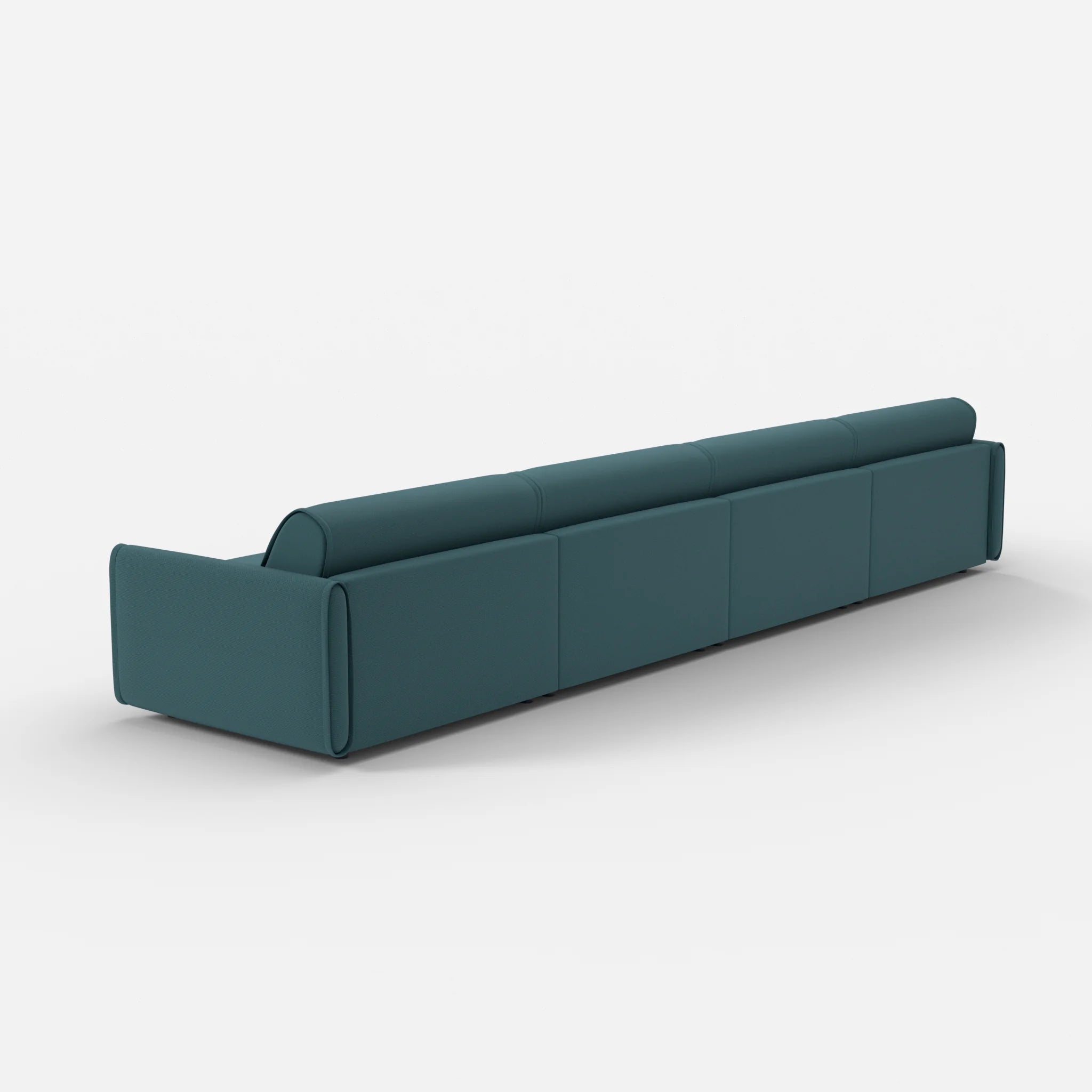 4 Sitzer Sofa Belleform mit schmaler Armlehne 4 novumsamoa in Dunkelblau von hinten