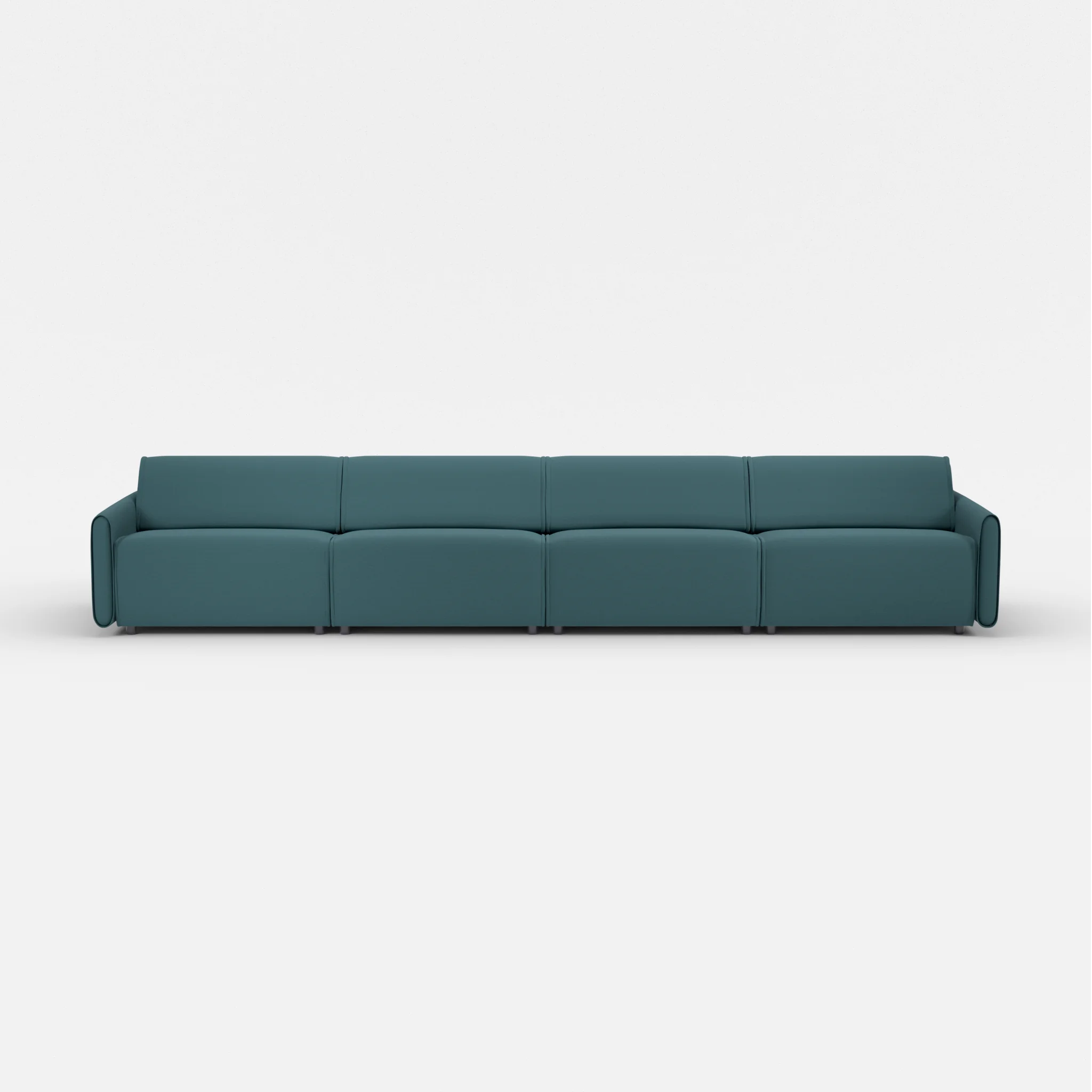 4 Sitzer Sofa Belleform mit schmaler Armlehne 4 novumsamoa in Dunkelblau von vorne
