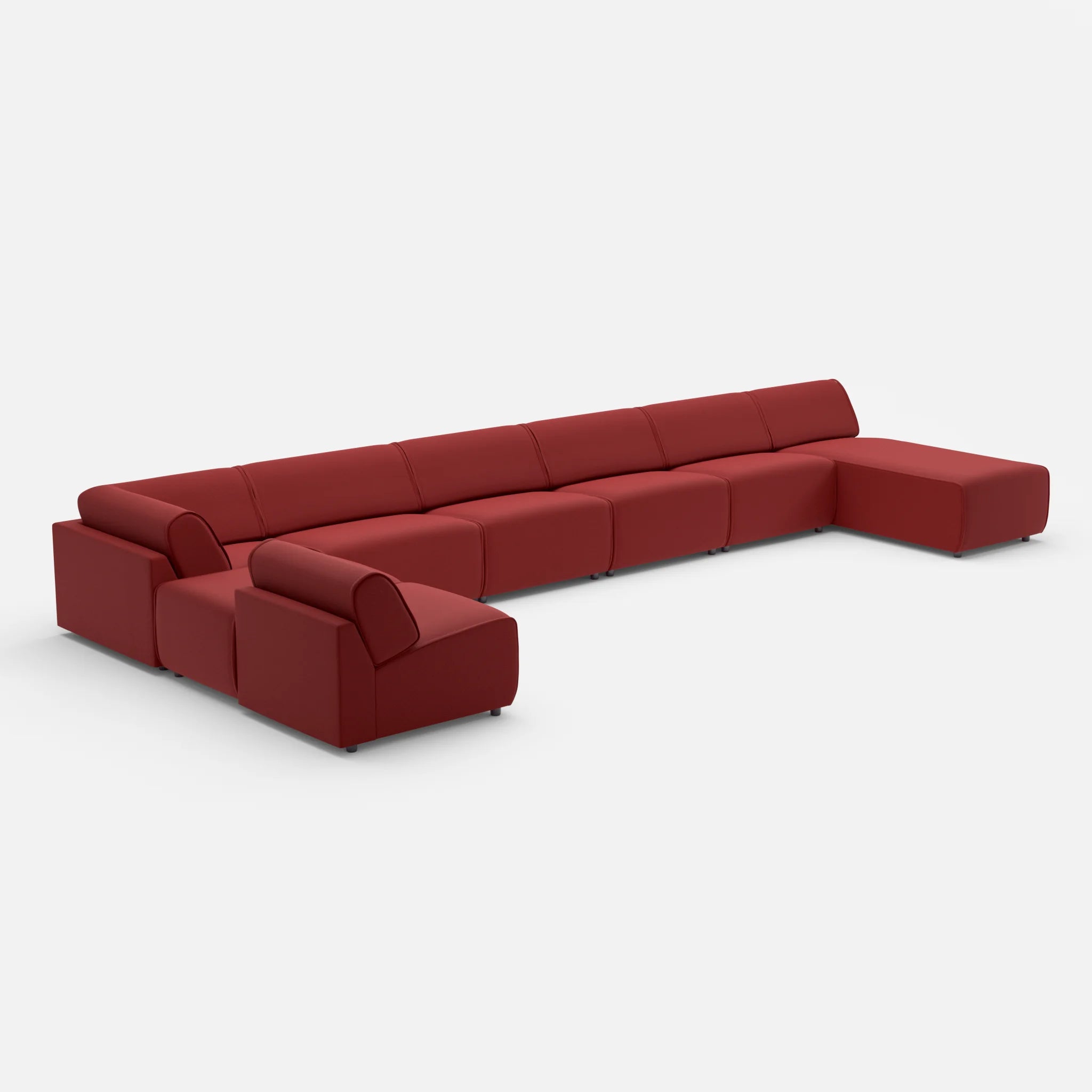 Sofalandschaft Belleform ohne Armlehnen 1 nabucco4021 in Rot von der Seite