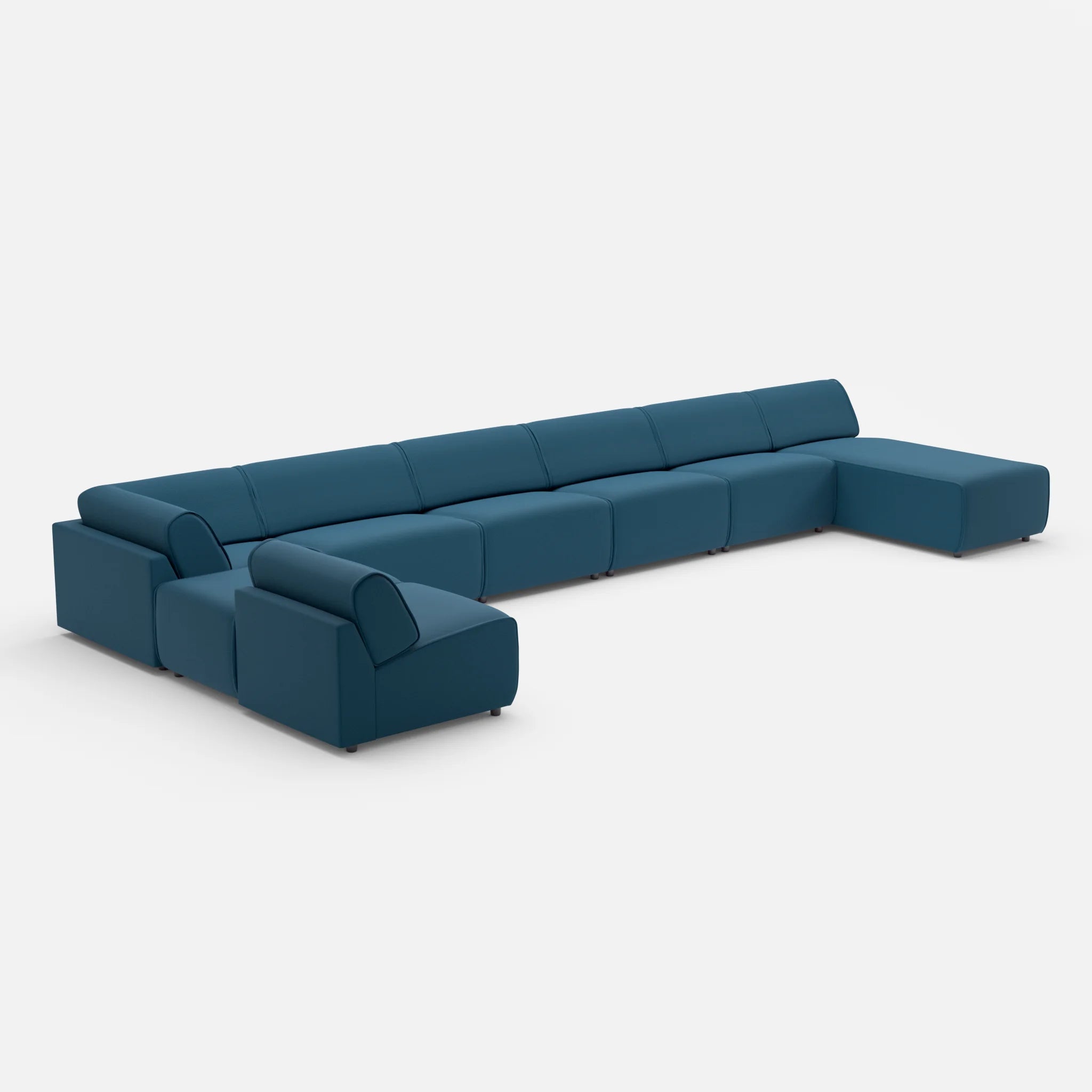 Sofalandschaft Belleform ohne Armlehnen 1 nabucco6075 in Blau von der Seite