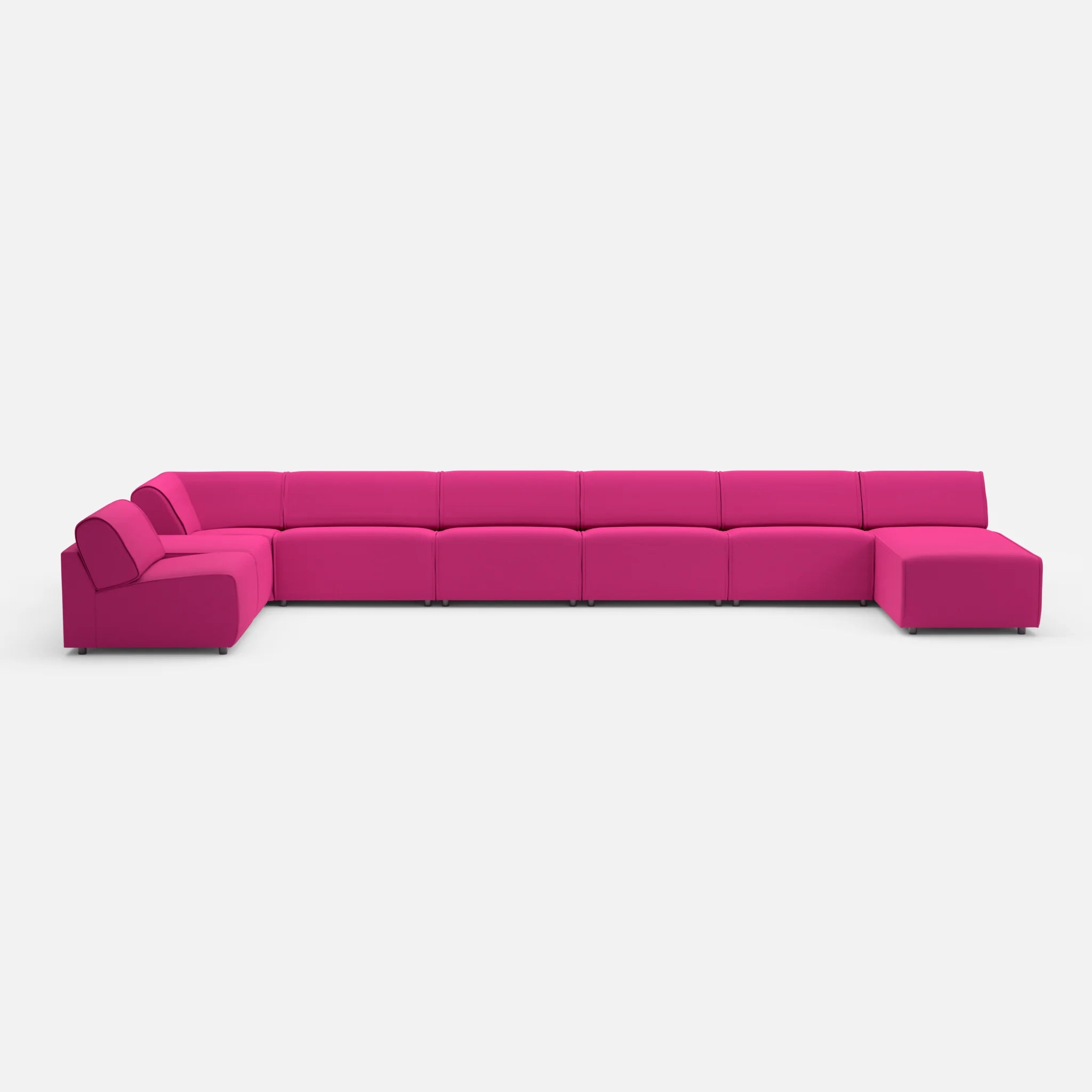 Sofalandschaft Belleform ohne Armlehnen 1 novummagenta in Magenta von vorne