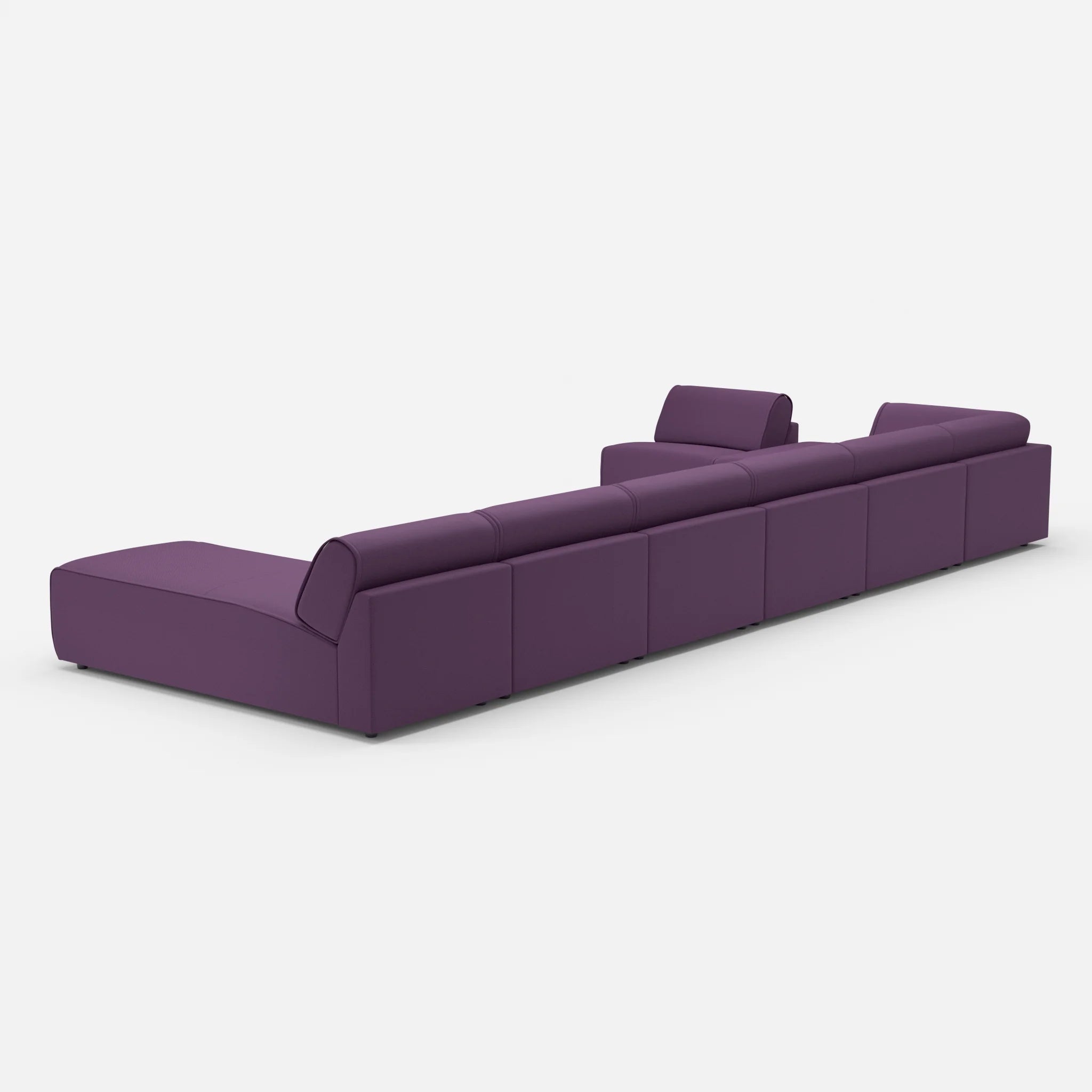 Sofalandschaft Belleform ohne Armlehnen 1 novumprune in Violett von hinten