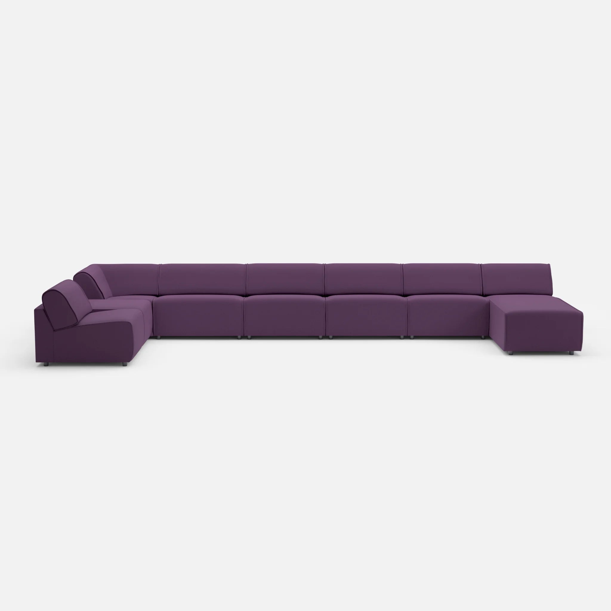 Sofalandschaft Belleform ohne Armlehnen 1 novumprune in Violett von vorne