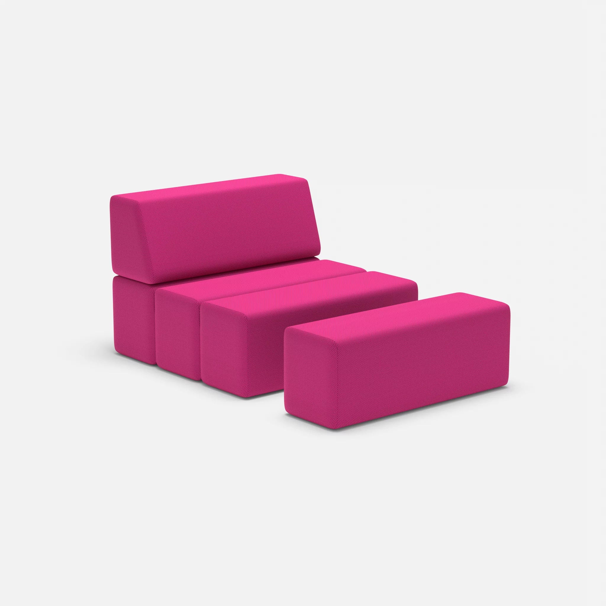 1 Sitzer Sofa Bricks 4 novummagenta in Magenta von der Seite