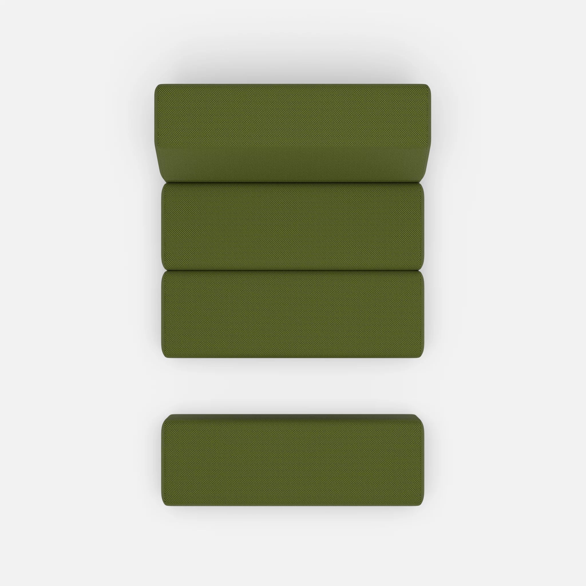 1 Sitzer Sofa Bricks 4 novummoss in Grün von oben
