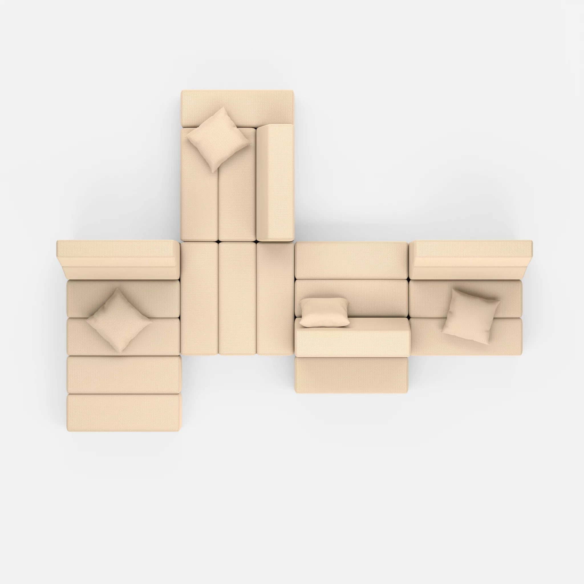 Sofalandschaft Bricks 8 novumcocos in Hellbraun von oben