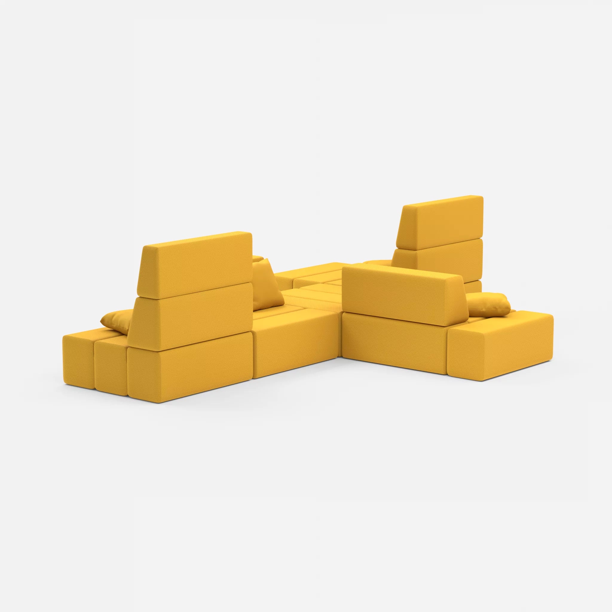 Sofalandschaft Bricks 8 novumcurry in Curry von hinten