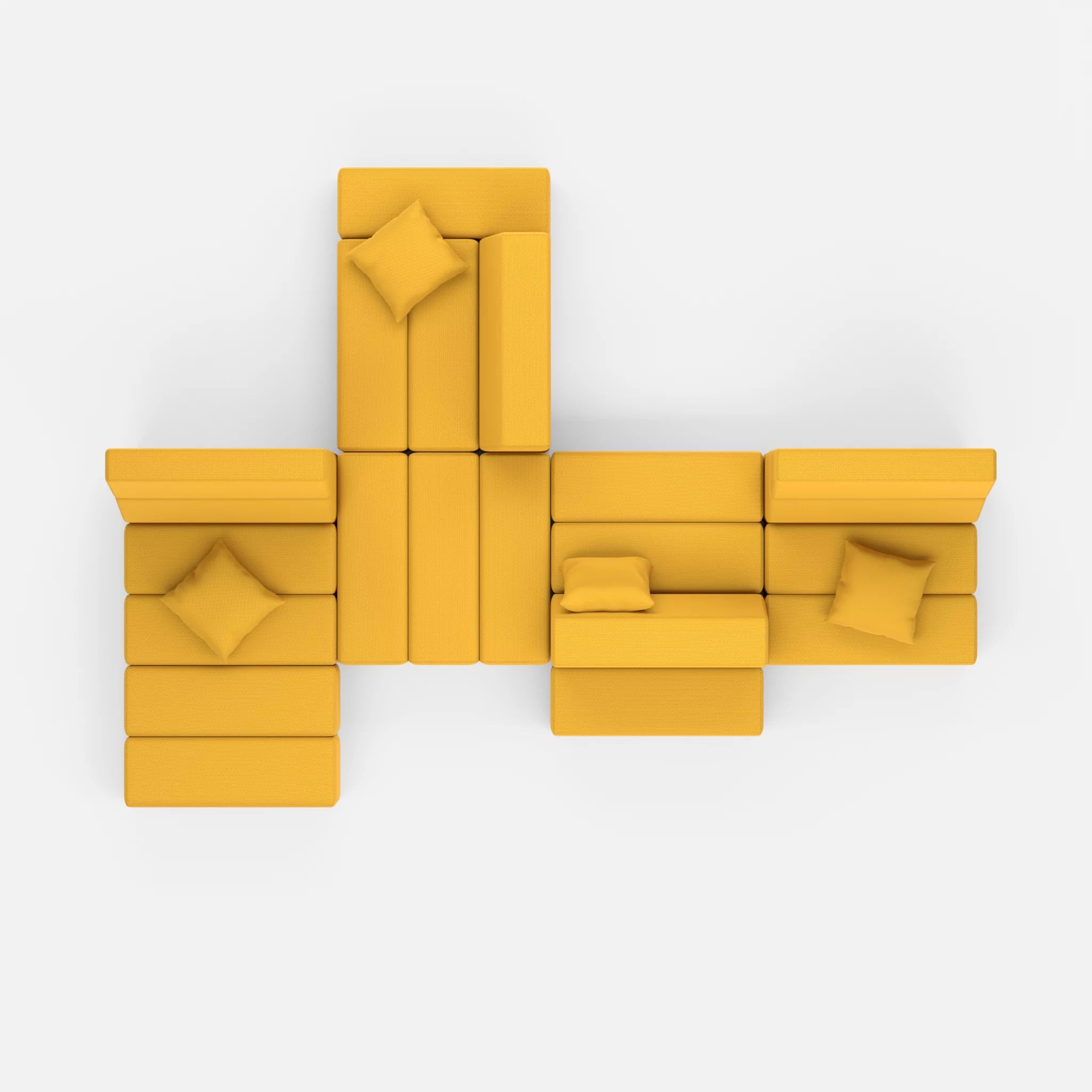 Sofalandschaft Bricks 8 novumcurry in Curry von oben