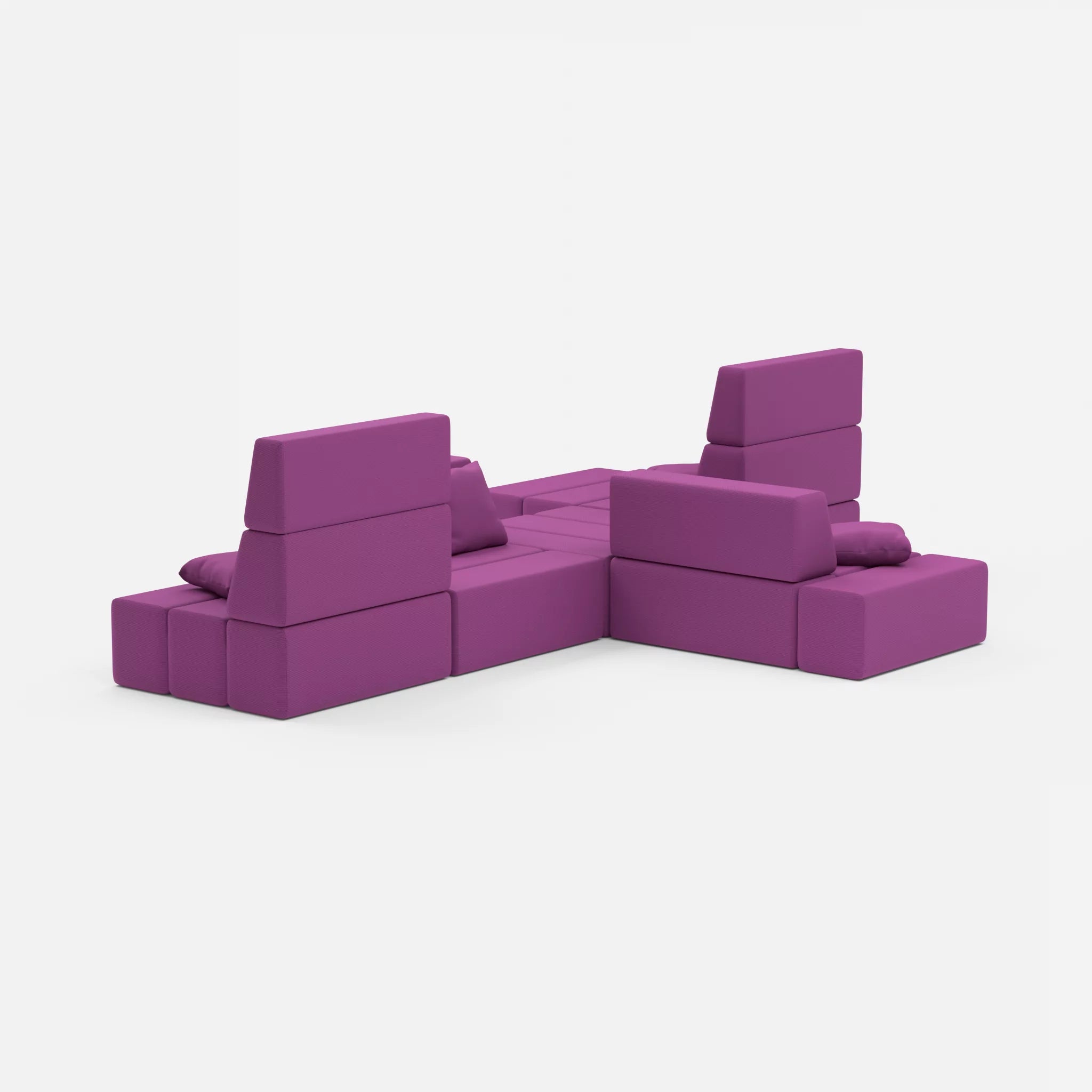 Sofalandschaft Bricks 8 novumviola in Violett von hinten