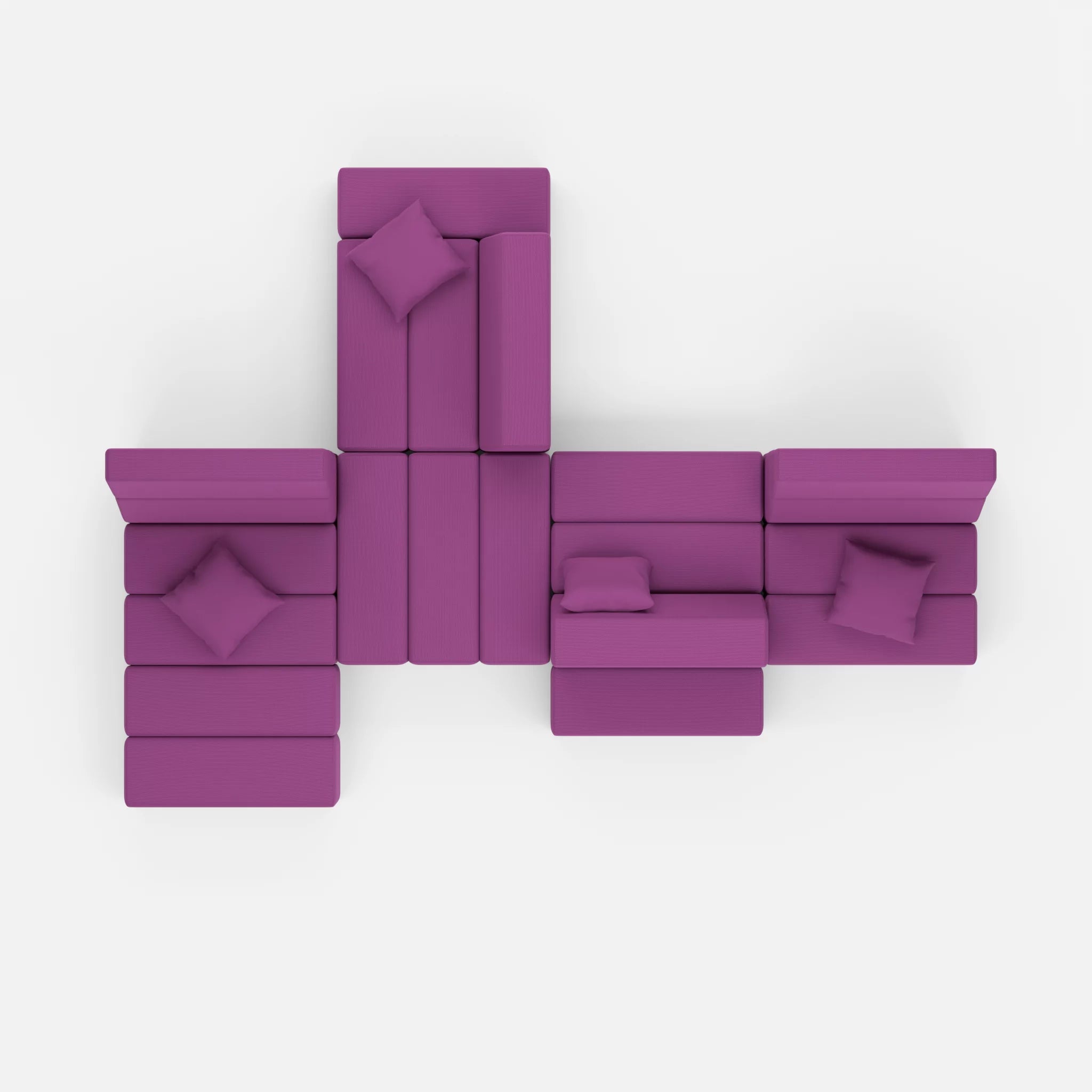 Sofalandschaft Bricks 8 novumviola in Violett von oben