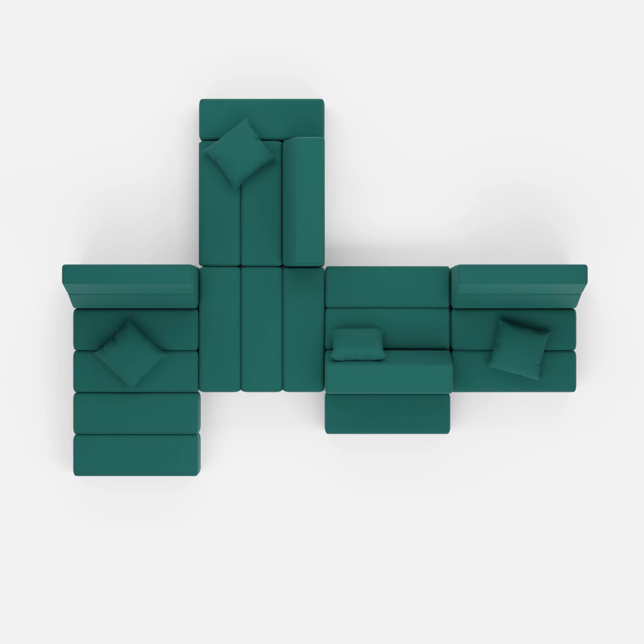 Sofalandschaft Bricks 8 radio6015 in Türkis von oben