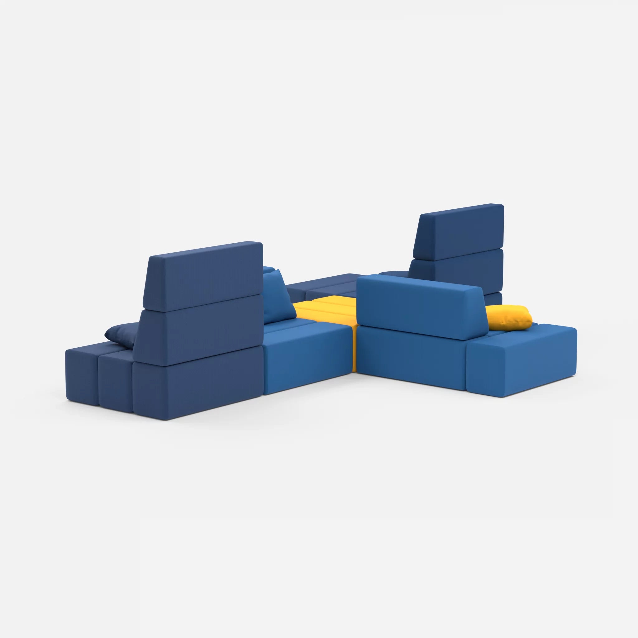 Sofalandschaft Bricks 8 radio6075-radio6598 in Blau und Navy von hinten