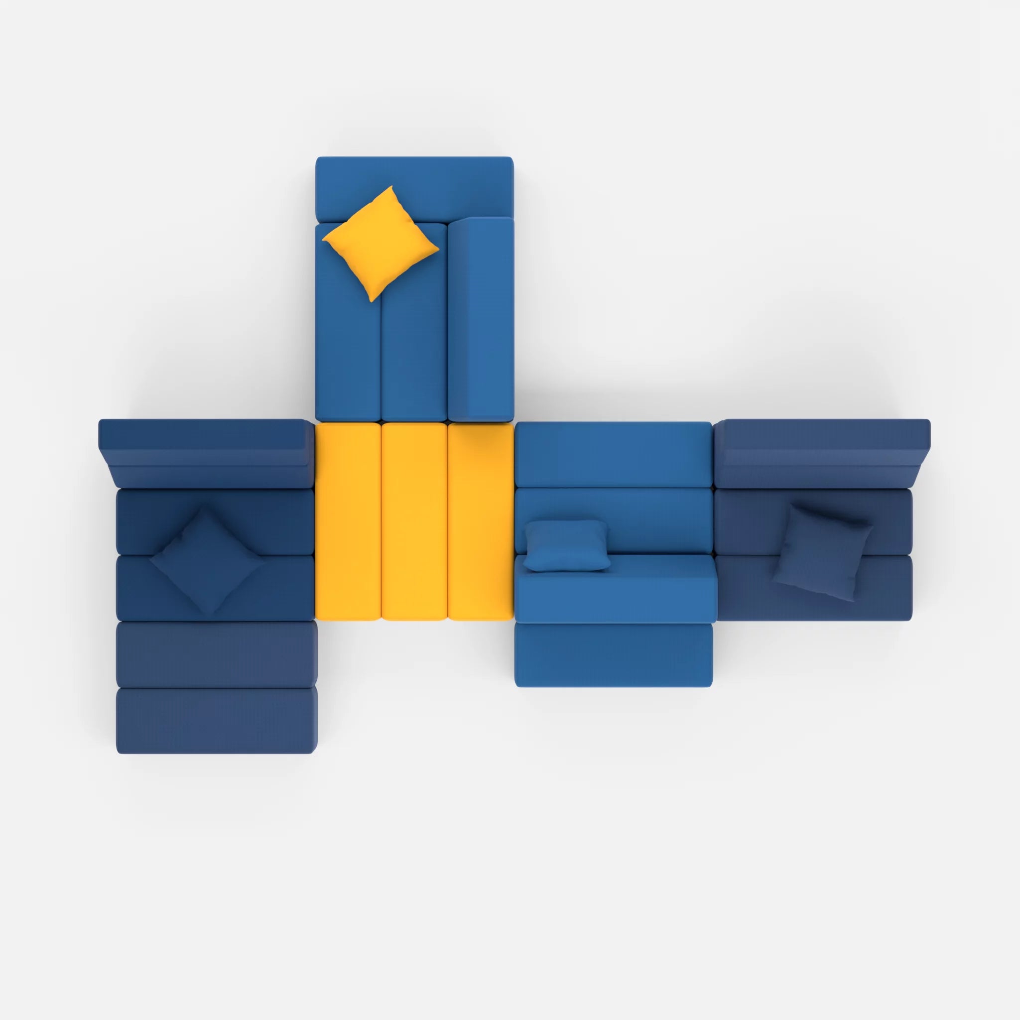 Sofalandschaft Bricks 8 radio6075-radio6598 in Blau und Navy von oben