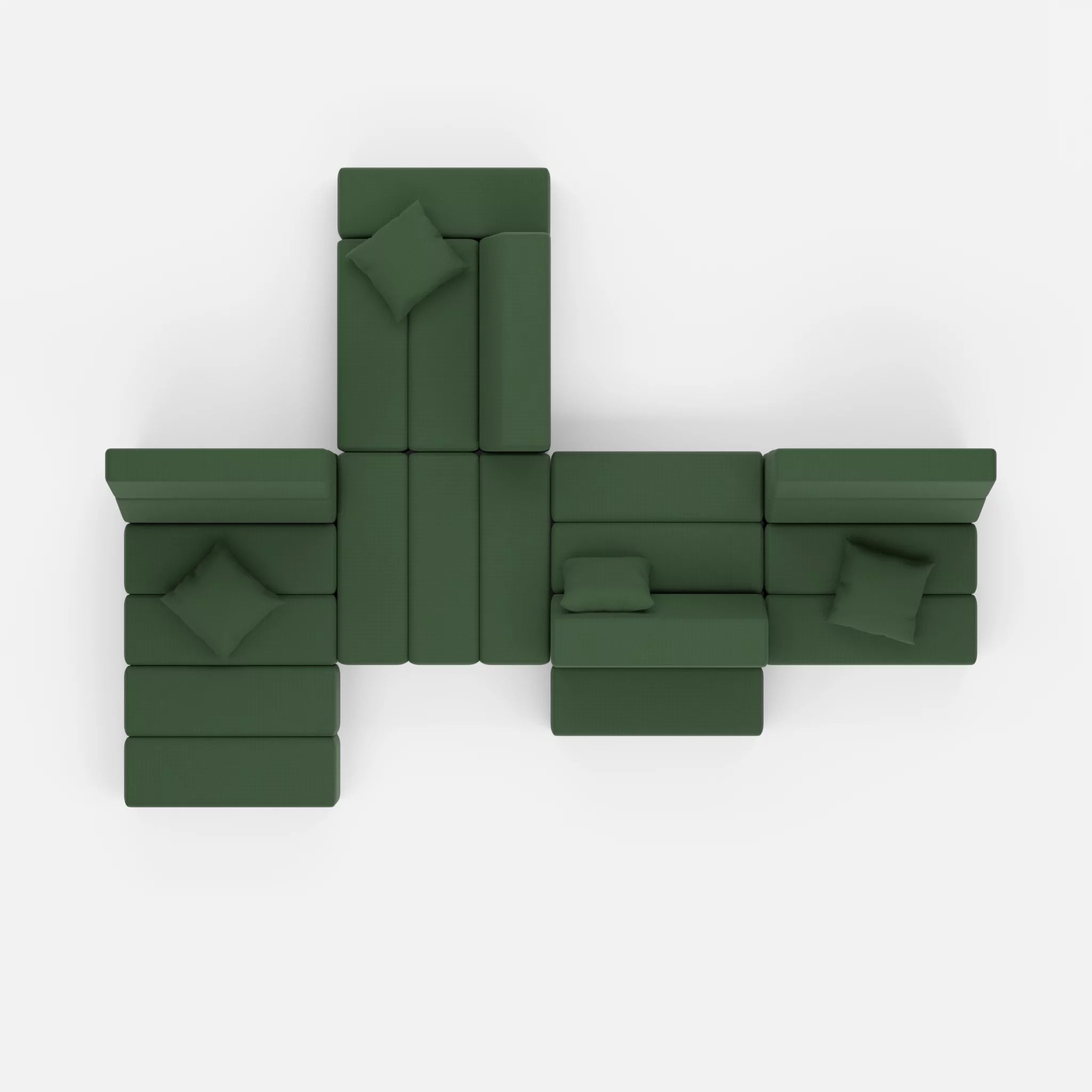 Sofalandschaft Bricks 8 radio7036 in Olive von oben