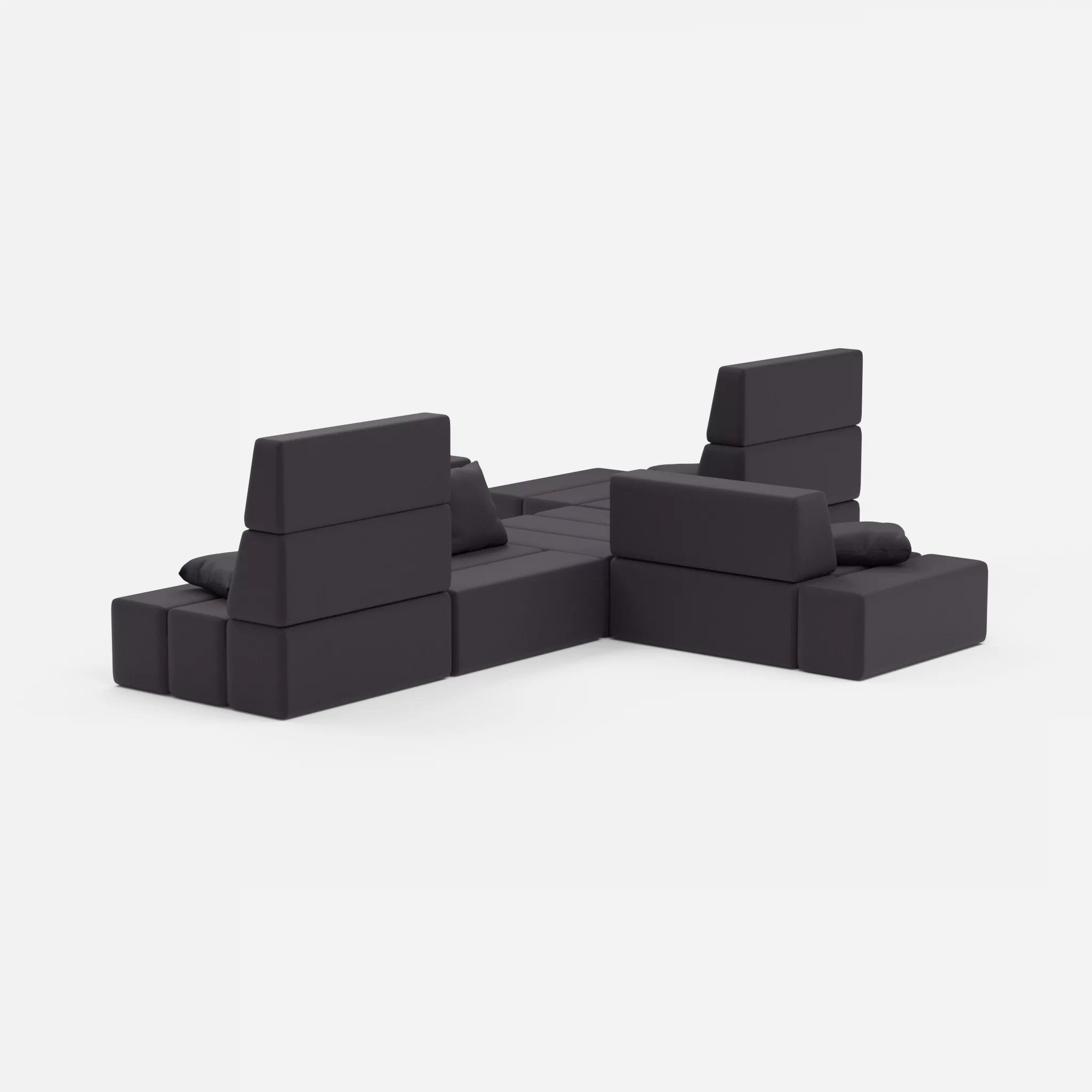 Sofalandschaft Bricks 8 radio8517 in Anthrazit von hinten