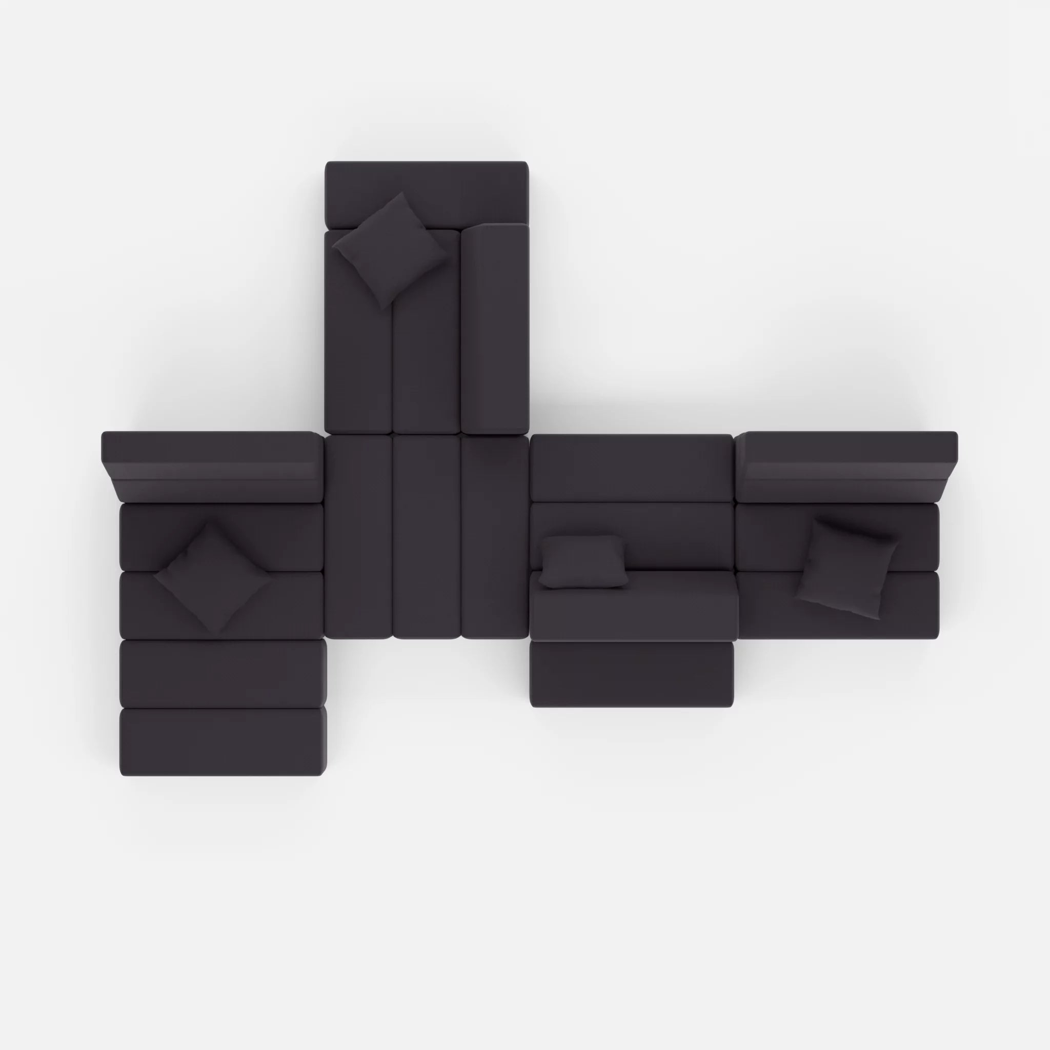 Sofalandschaft Bricks 8 radio8517 in Anthrazit von oben