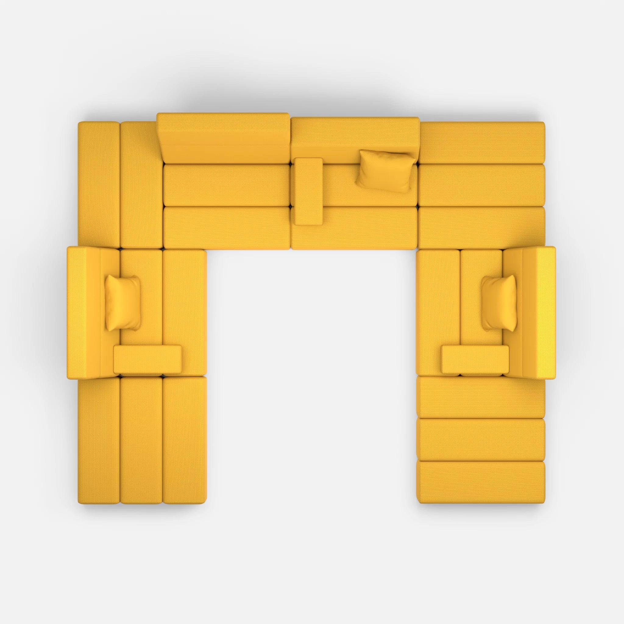 U Sofa Bricks 2 novumcurry in Curry von oben
