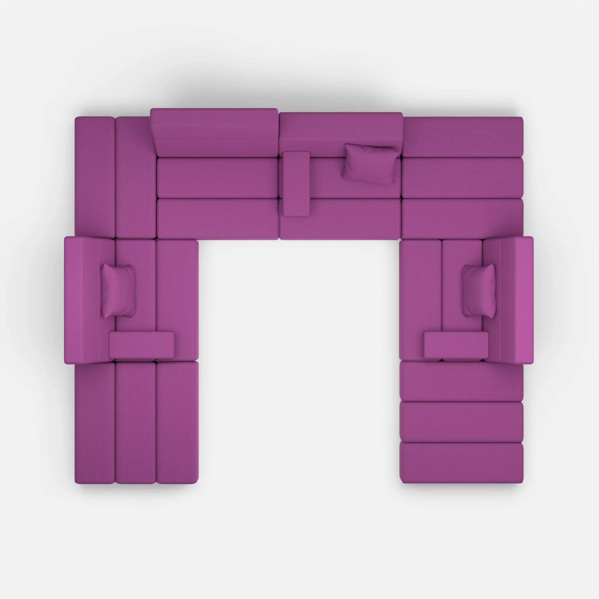 U Sofa Bricks 2 novumviola in Violett von oben