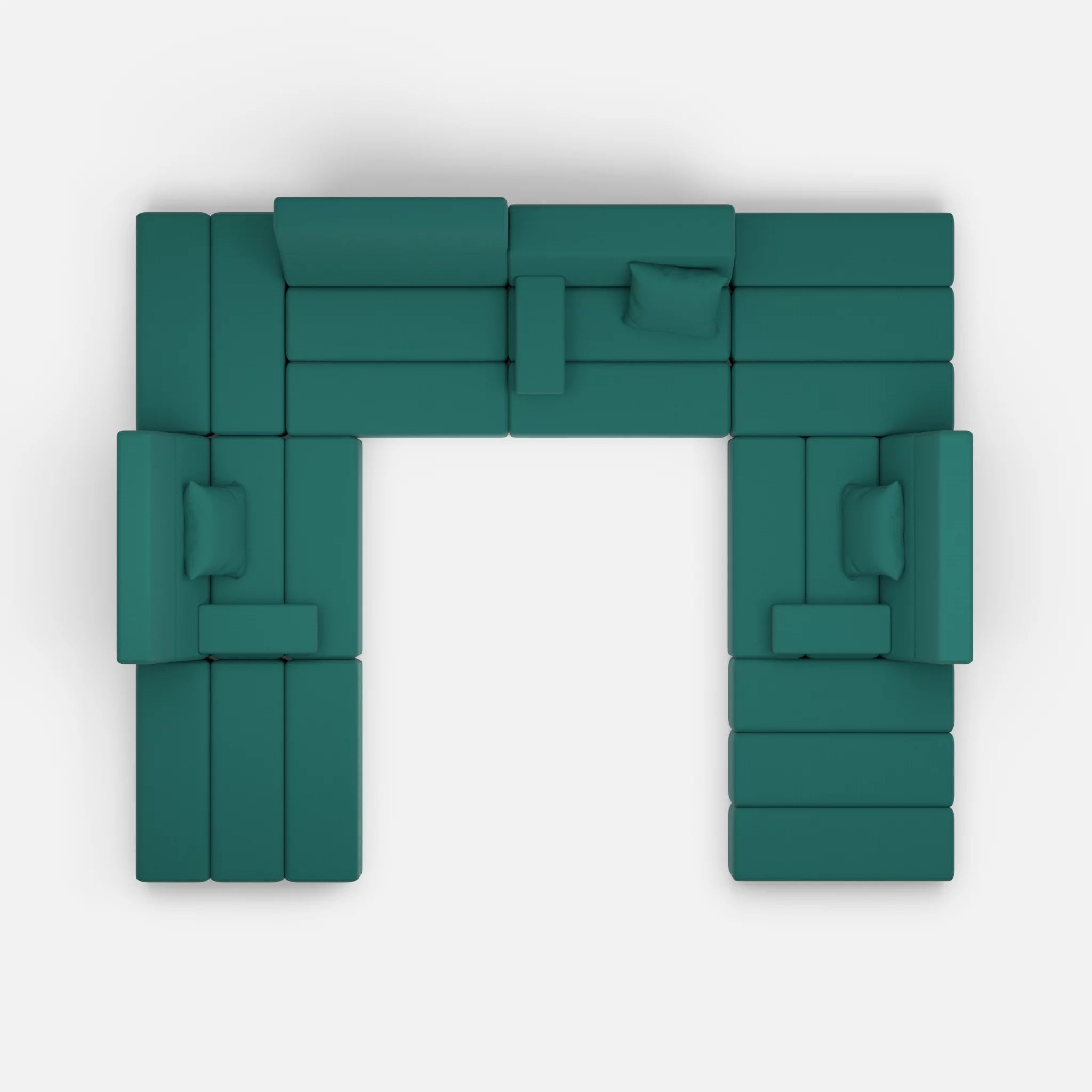 U Sofa Bricks 2 radio6015 in Türkis von oben
