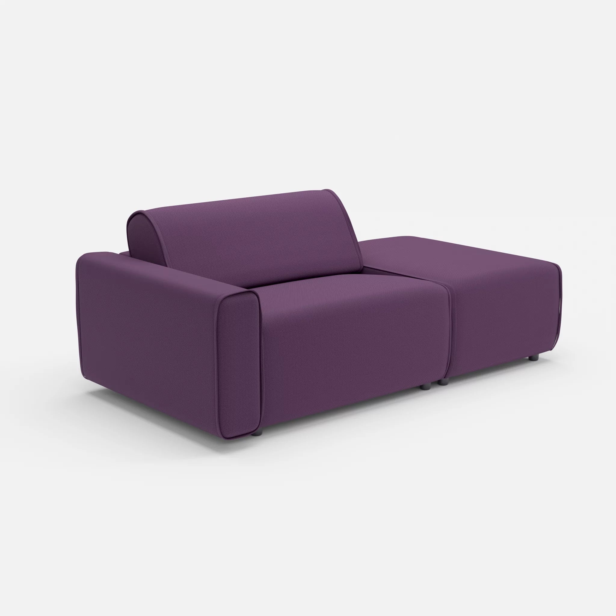 1 Sitzer Sofa Belleform mit offener Seite mit Armlehne 1 novumprune in Violett von der Seite