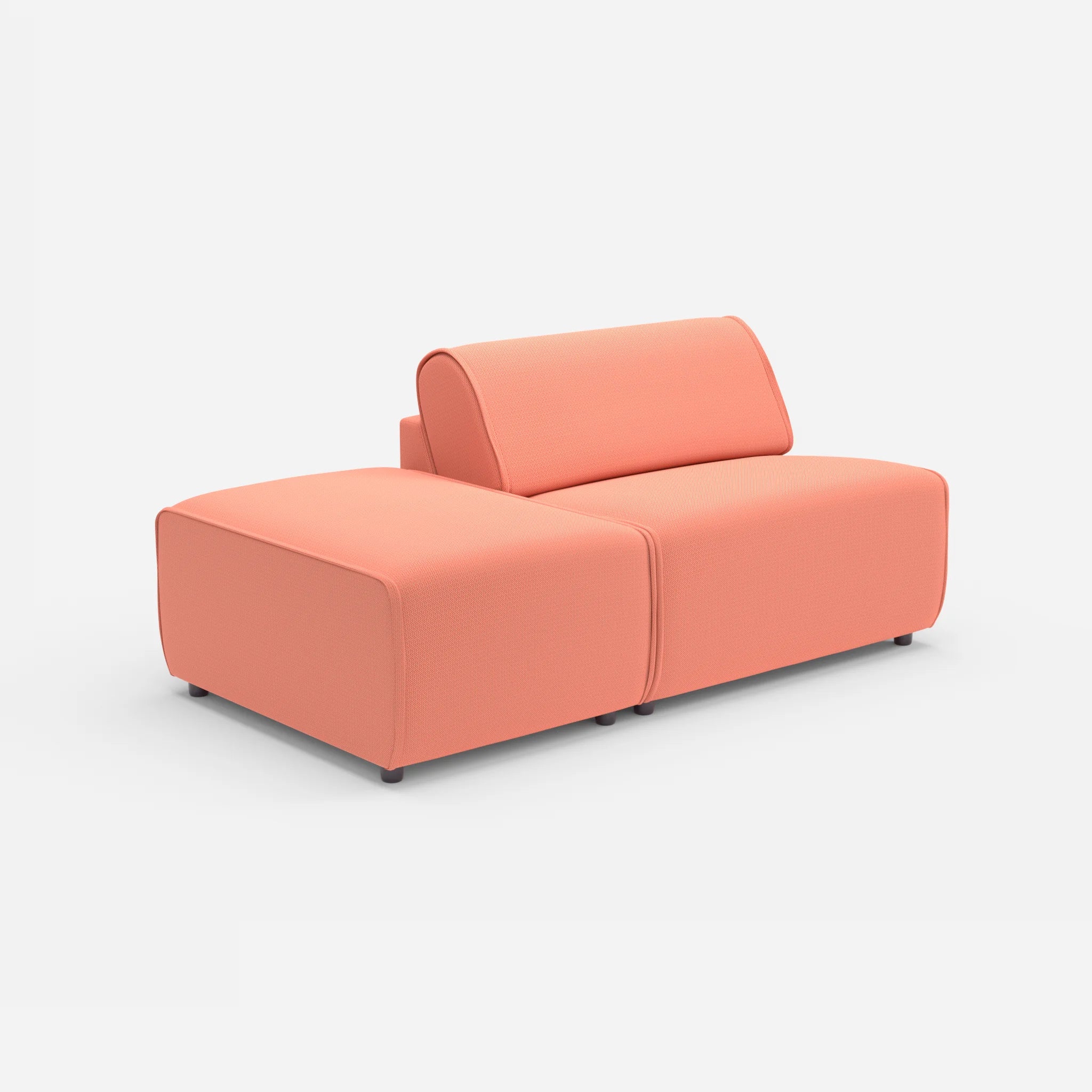 1 Sitzer Sofa Belleform mit offener Seite ohne Armlehne 1 credograpefruit in Coral von der Seite