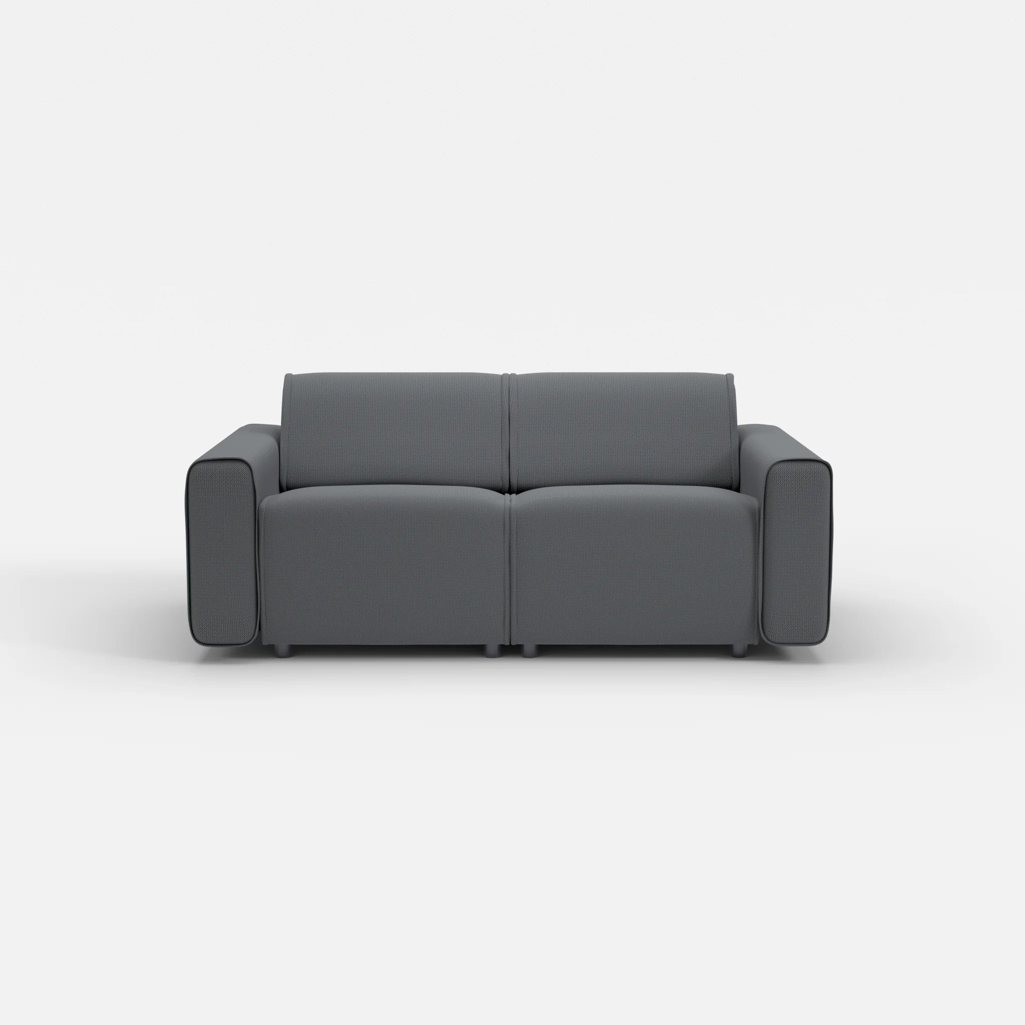 2 Sitzer Sofa Belleform mit breiter Armlehne 1 credoasphalt in Anthrazit von vorne