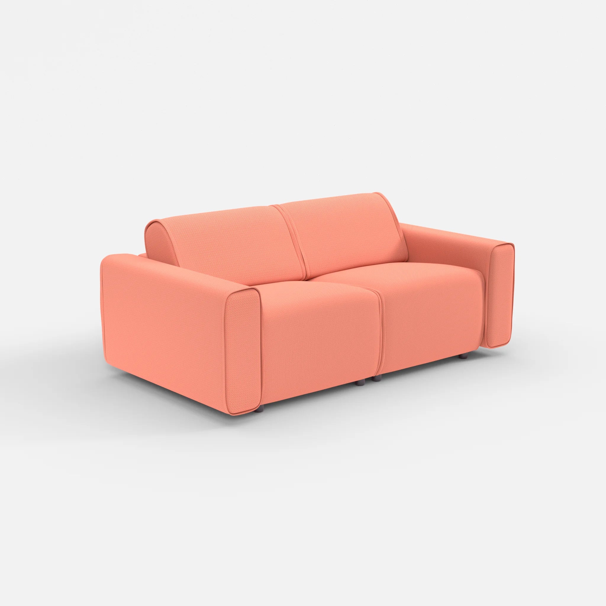 2 Sitzer Sofa Belleform mit breiter Armlehne 1 credograpefruit in Coral von der Seite