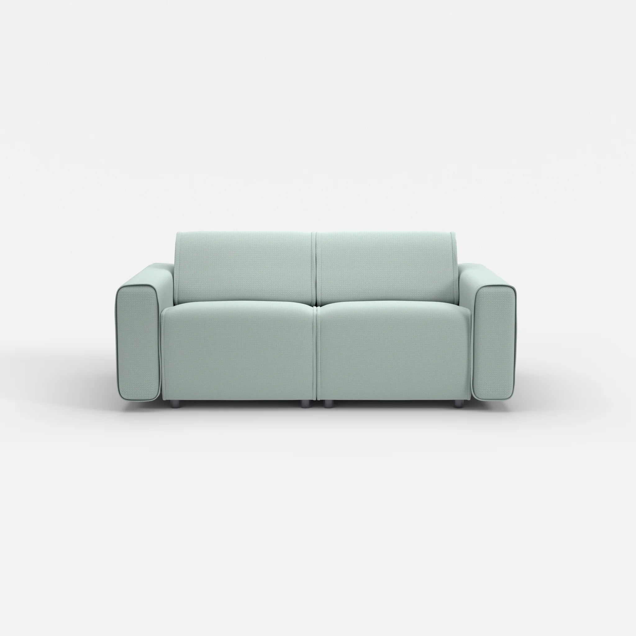 2 Sitzer Sofa Belleform mit breiter Armlehne 1 credolake in Graublau von vorne