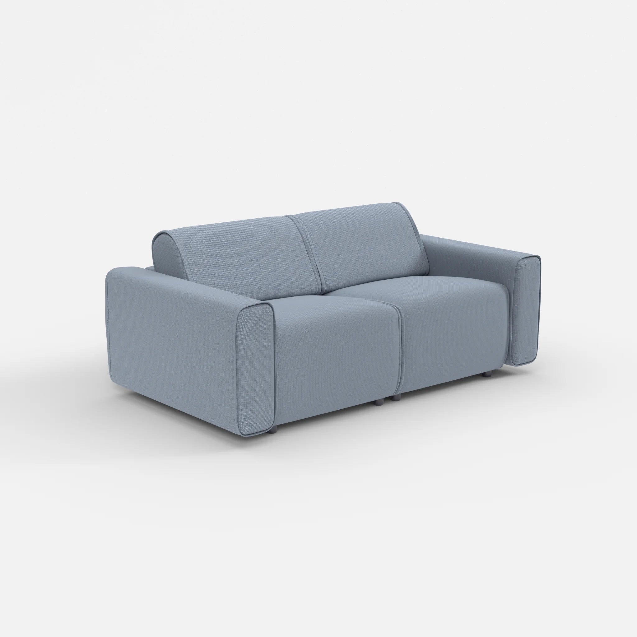 2 Sitzer Sofa Belleform mit breiter Armlehne 1 credosea in Blau von der Seite