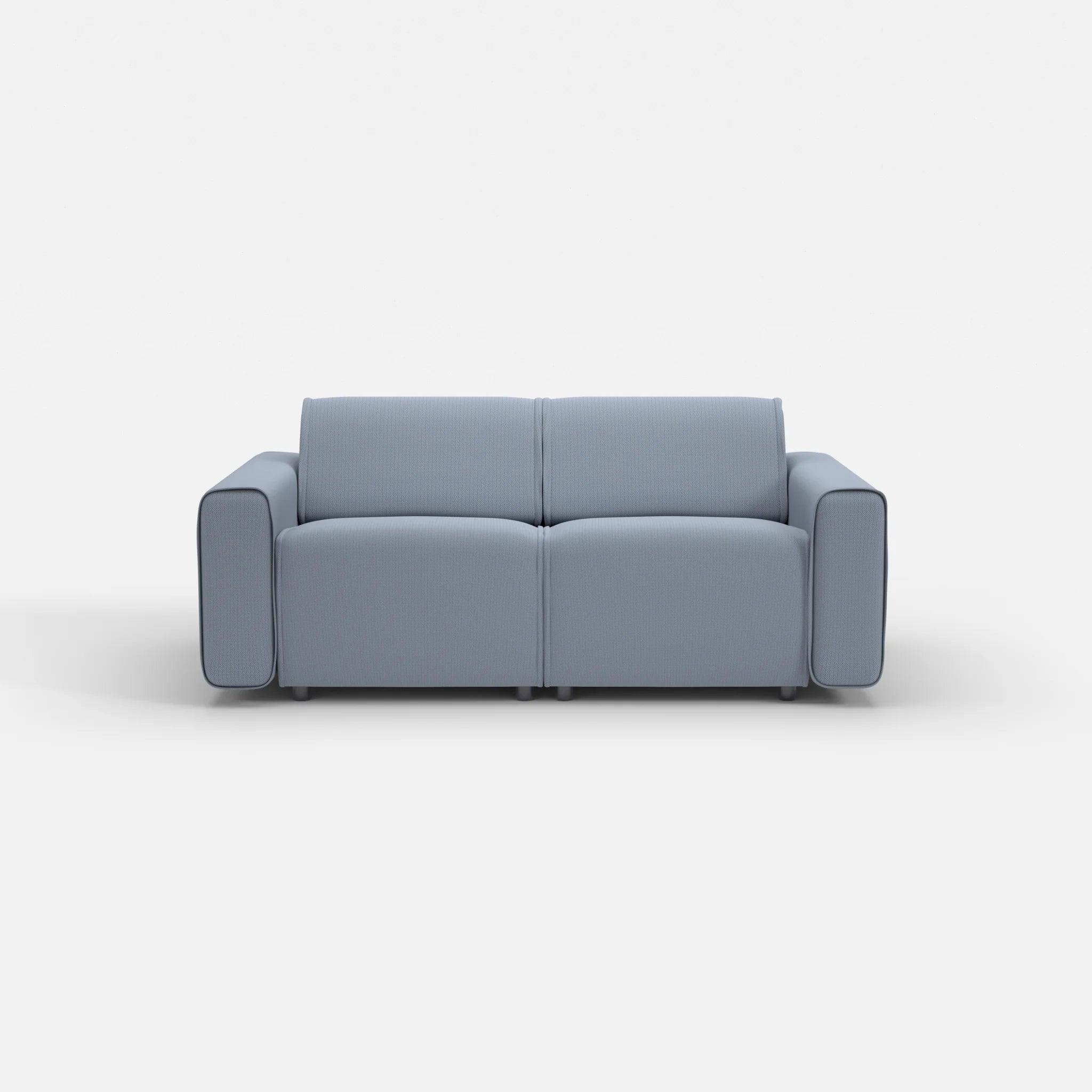 2 Sitzer Sofa Belleform mit breiter Armlehne 1 credosea in Blau von vorne