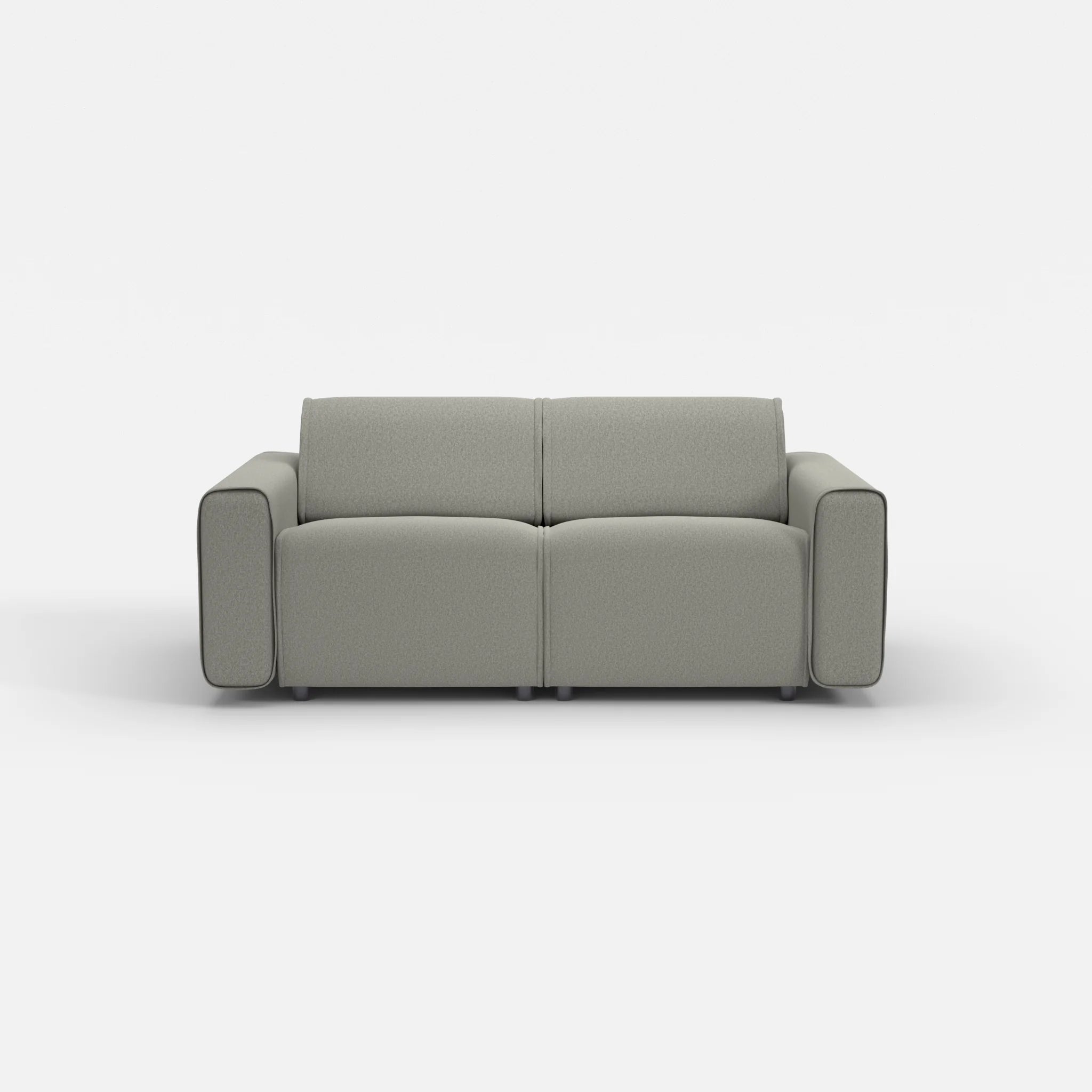 2 Sitzer Sofa Belleform mit breiter Armlehne 1 dama0003 in Mittelgrau von vorne