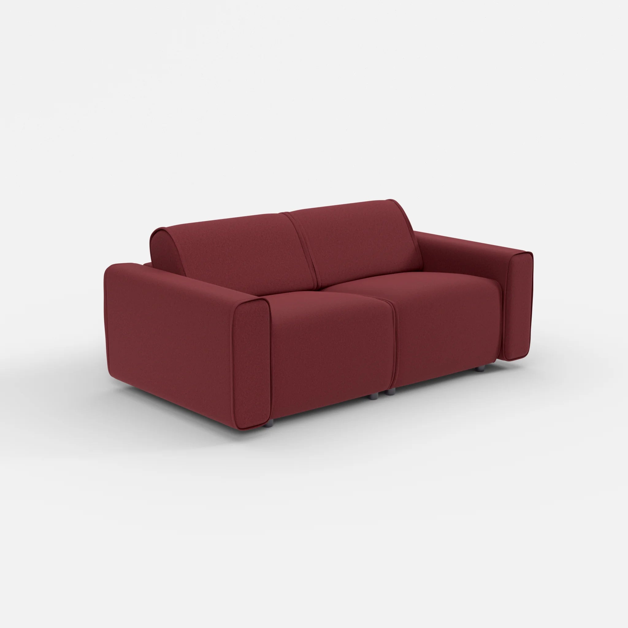 2 Sitzer Sofa Belleform mit breiter Armlehne 1 dama0034 in Bordeaux von der Seite