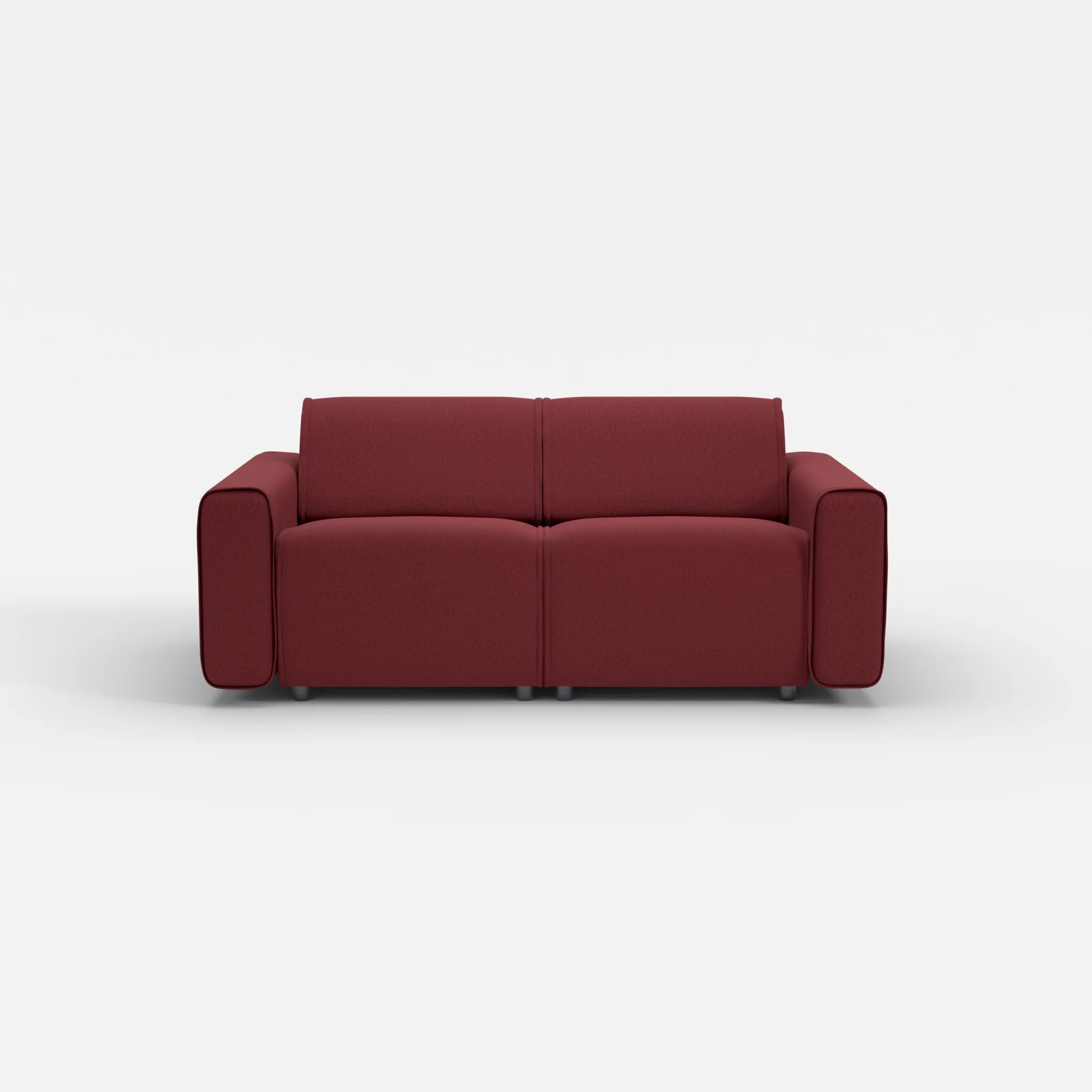 2 Sitzer Sofa Belleform mit breiter Armlehne 1 dama0034 in Bordeaux von vorne