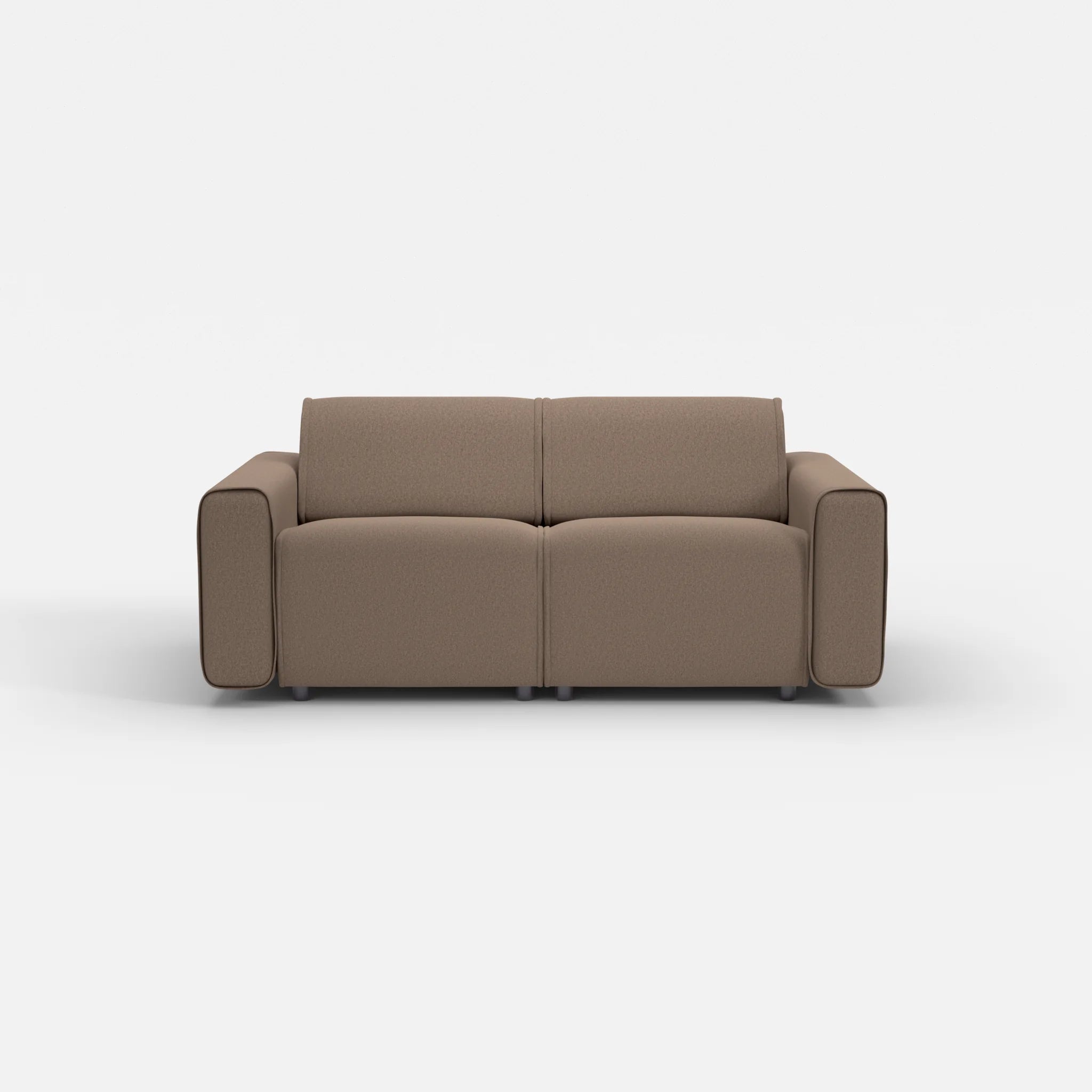 2 Sitzer Sofa Belleform mit breiter Armlehne 1 dama0051 in Braun von vorne