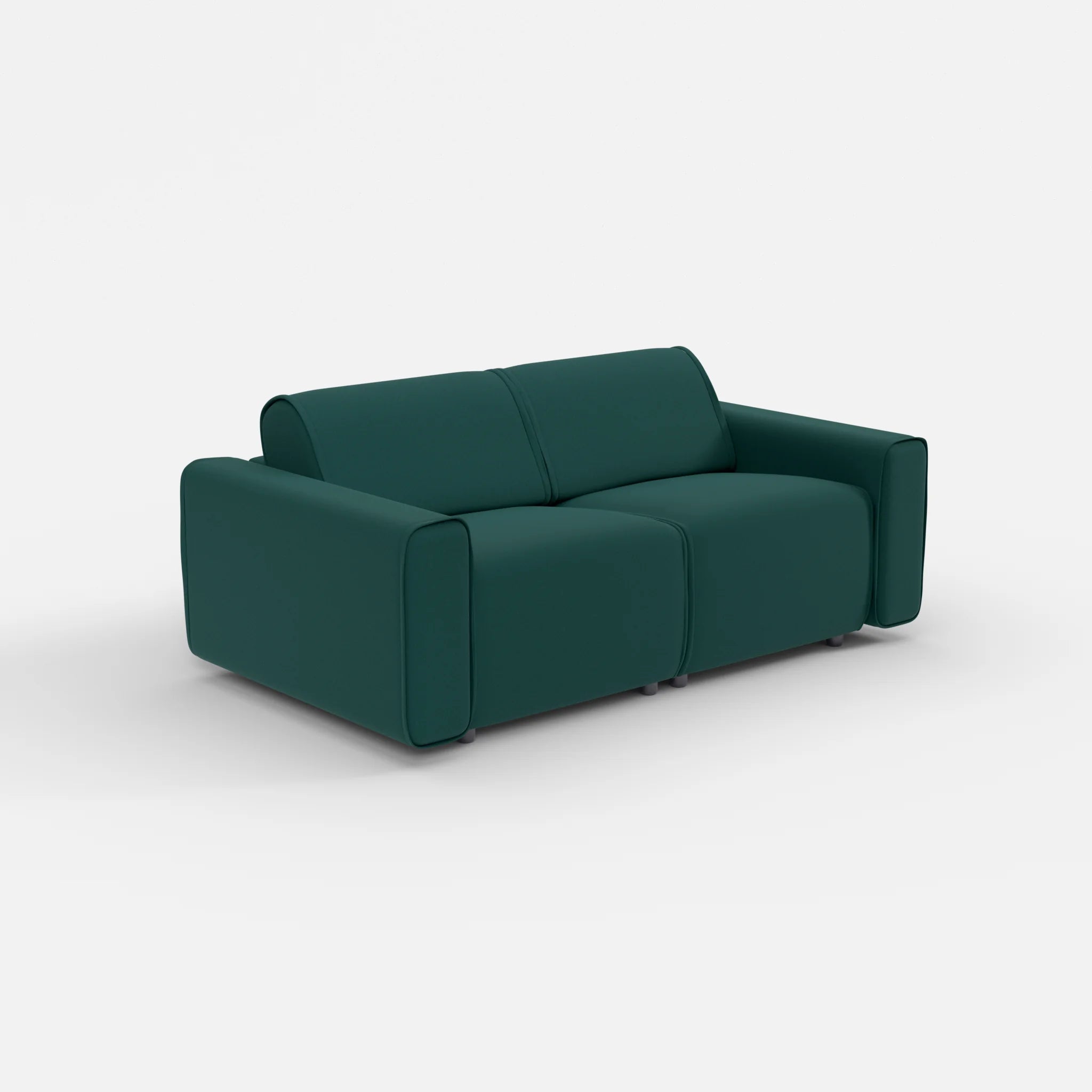 2 Sitzer Sofa Belleform mit breiter Armlehne 1 dama0073 in Petrol von der Seite