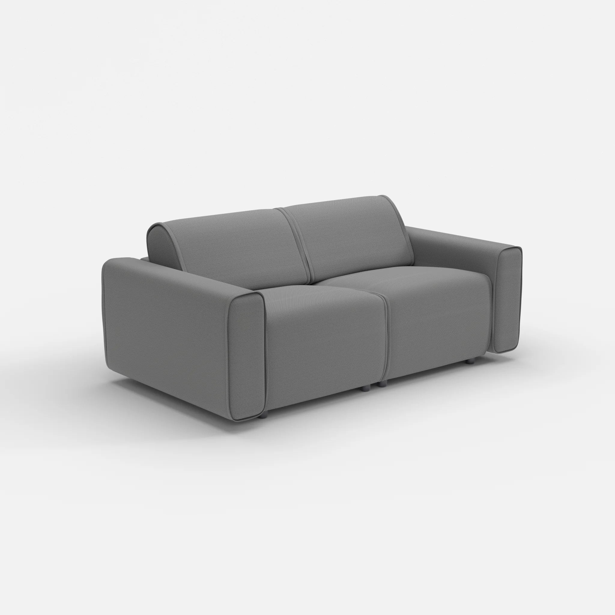 2 Sitzer Sofa Belleform mit breiter Armlehne 1 novumkies in Mittelgrau von der Seite