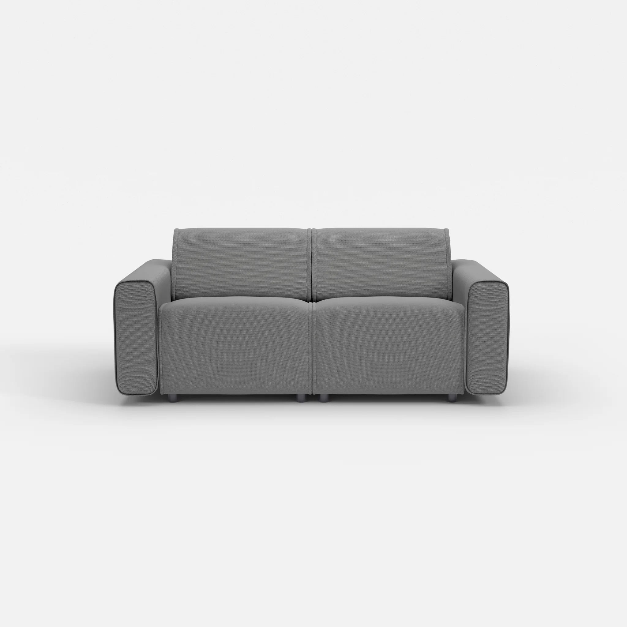 2 Sitzer Sofa Belleform mit breiter Armlehne 1 novumkies in Mittelgrau von vorne