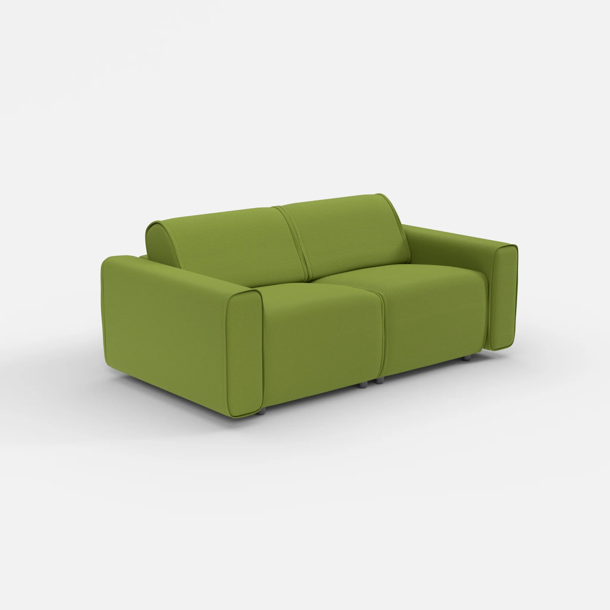 2 Sitzer Sofa Belleform mit breiter Armlehne 1 novummoss in Grün von der Seite