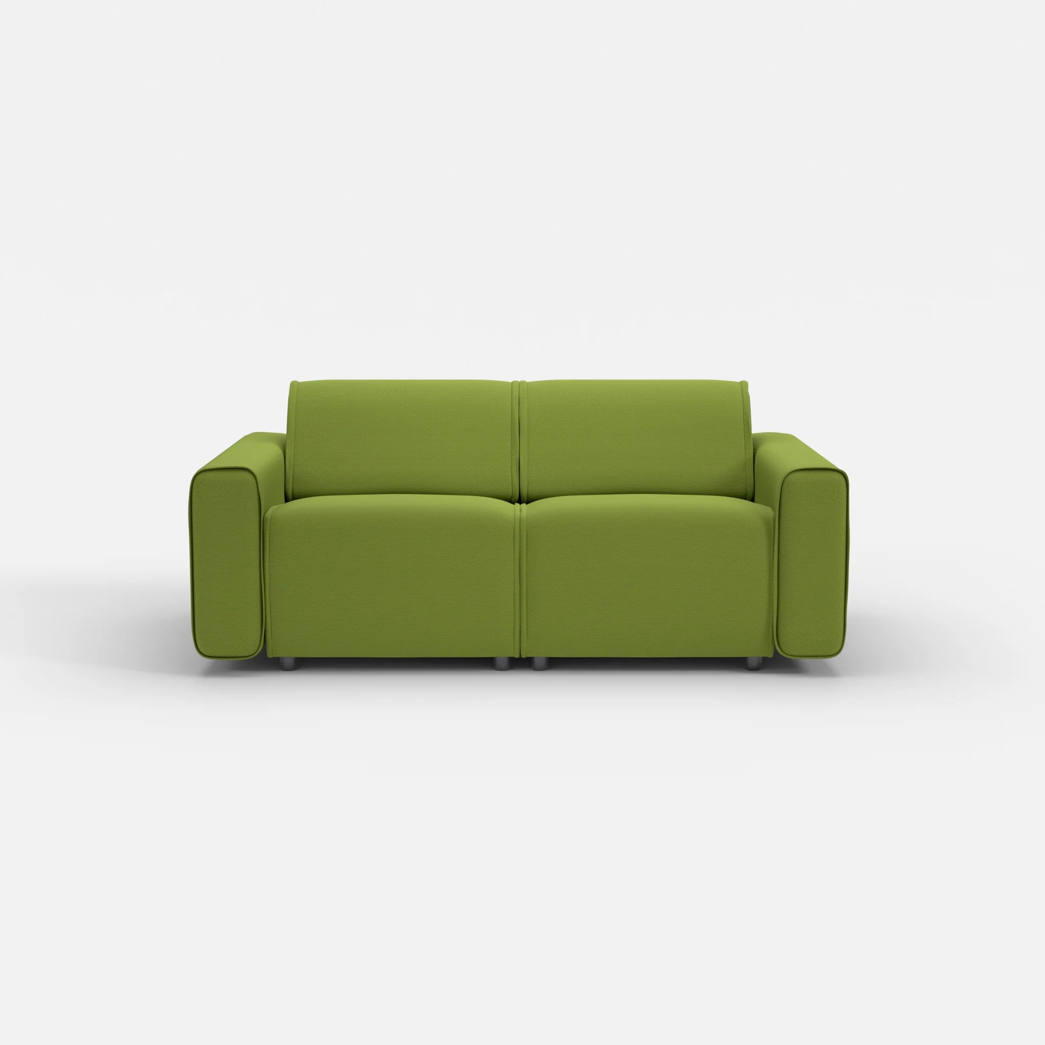 2 Sitzer Sofa Belleform mit breiter Armlehne 1 novummoss in Grün von vorne