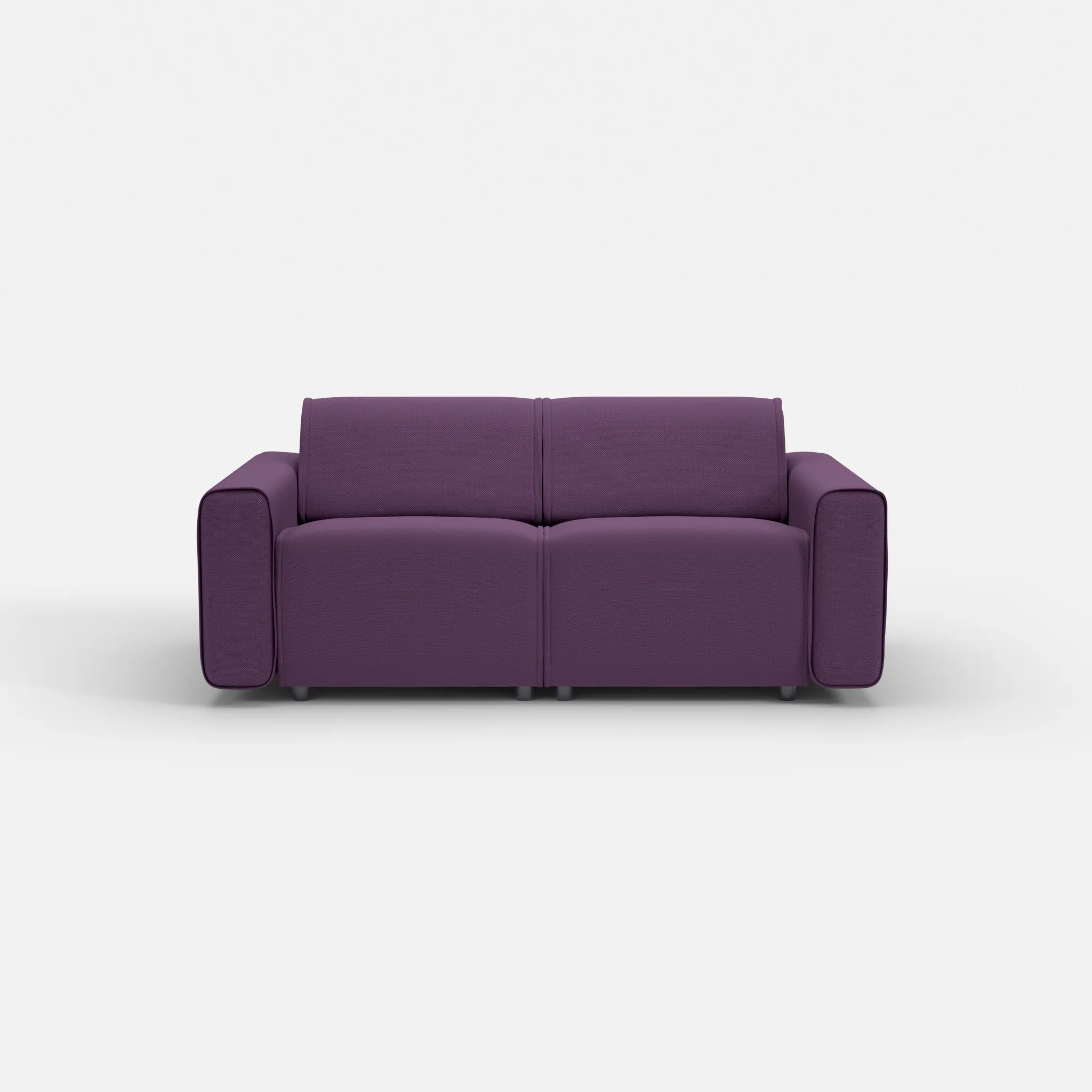 2 Sitzer Sofa Belleform mit breiter Armlehne 1 novumprune in Violett von vorne