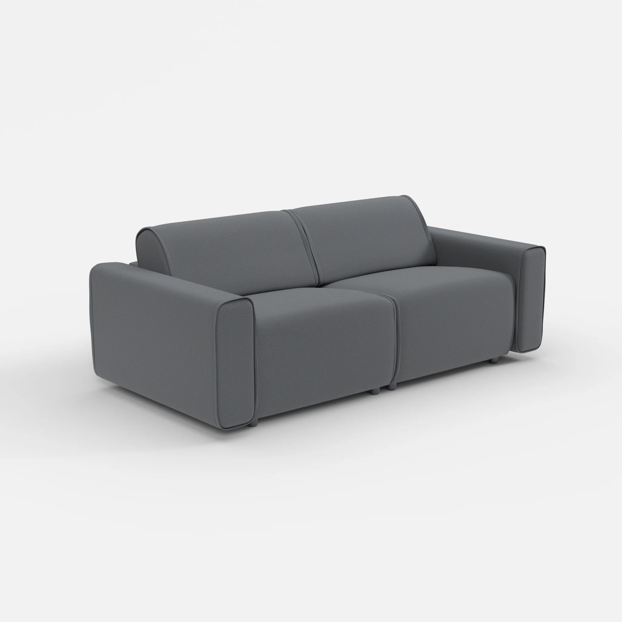 2 Sitzer Sofa Belleform mit breiter Armlehne 2 credoasphalt in Anthrazit von der Seite