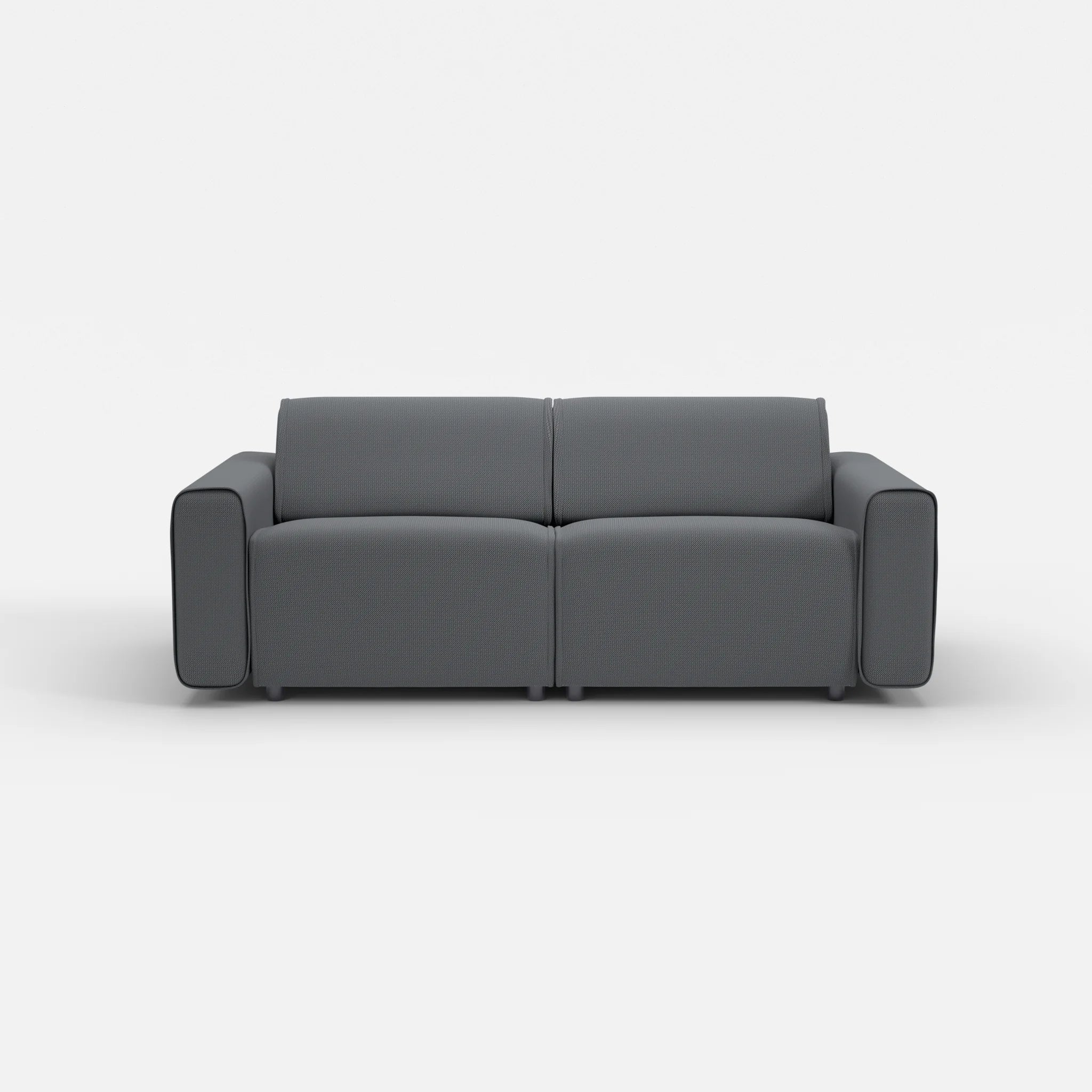 2 Sitzer Sofa Belleform mit breiter Armlehne 2 credoasphalt in Anthrazit von vorne