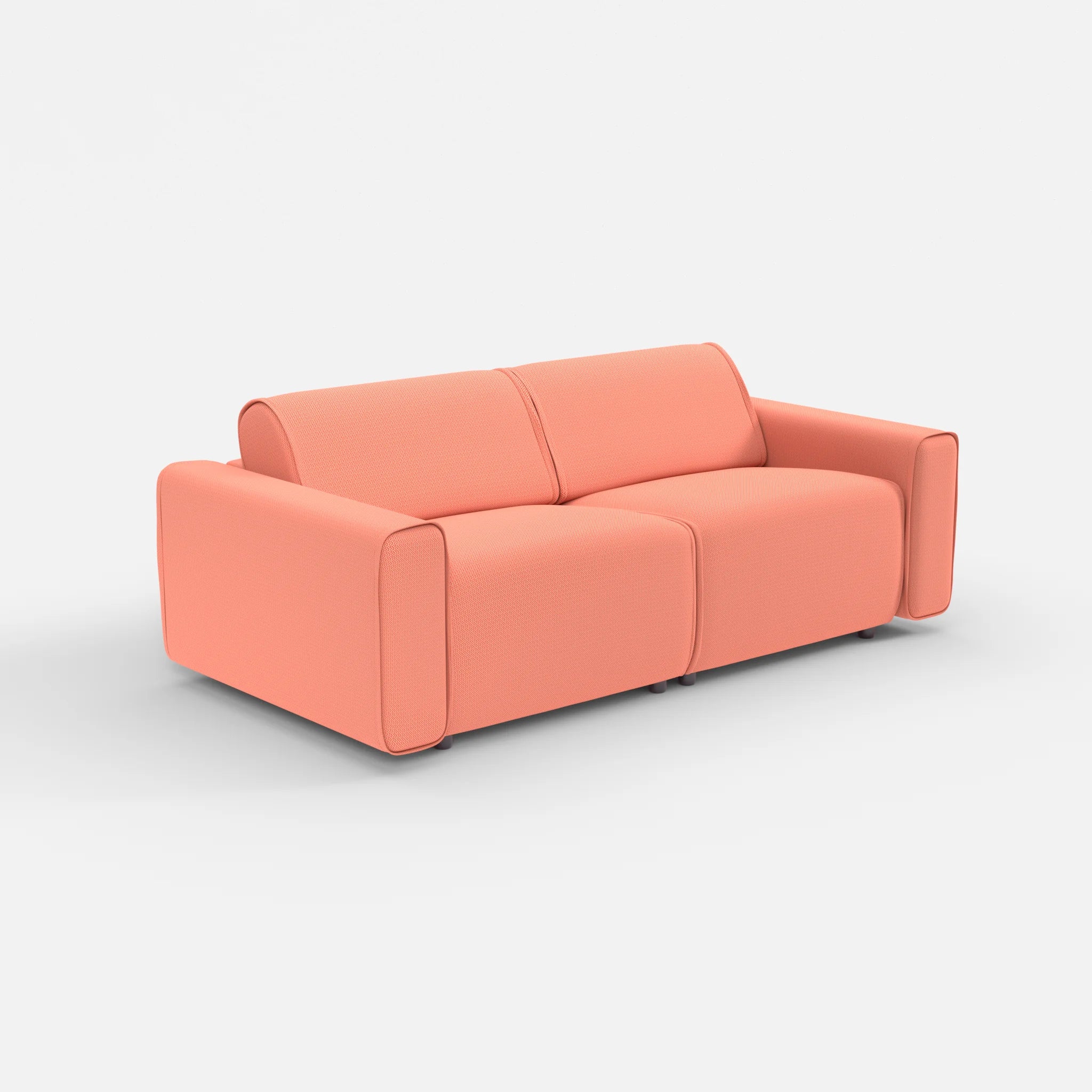 2 Sitzer Sofa Belleform mit breiter Armlehne 2 credograpefruit in Coral von der Seite