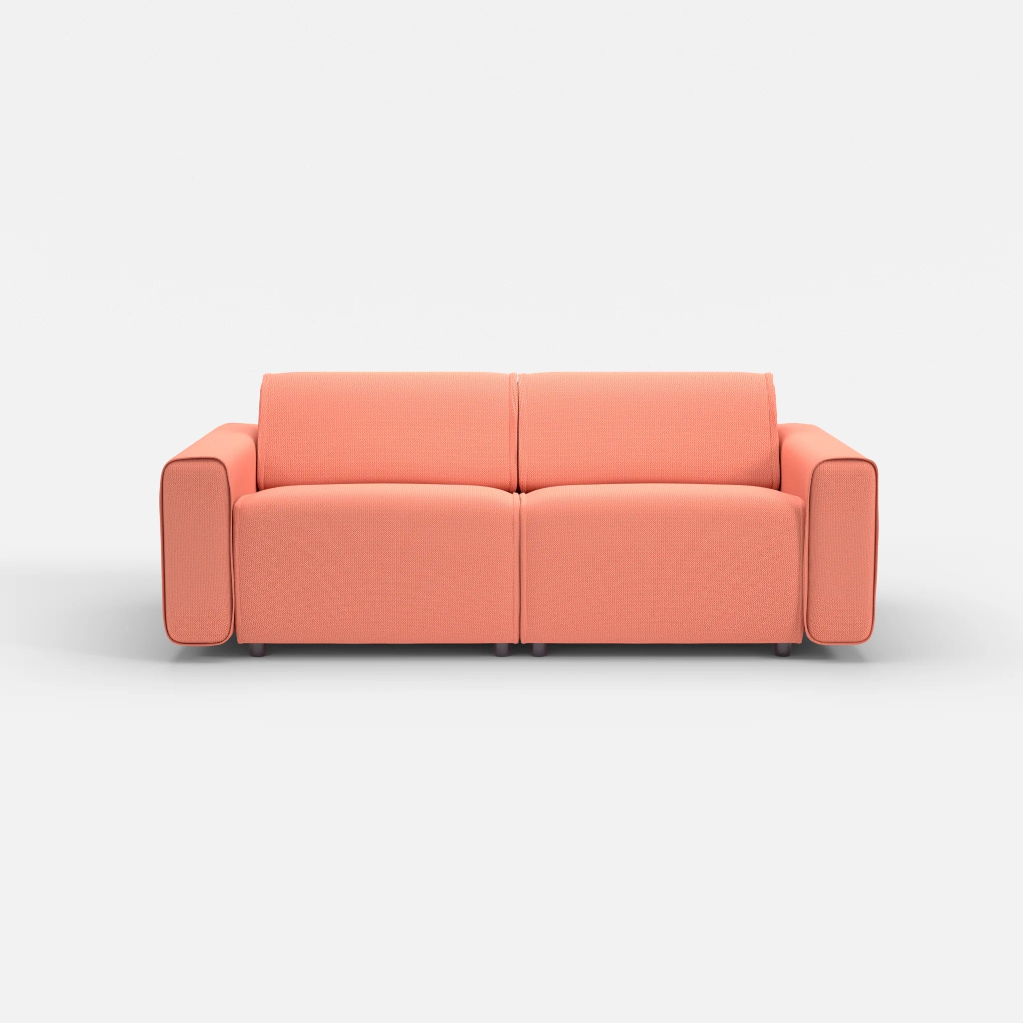 2 Sitzer Sofa Belleform mit breiter Armlehne 2 credograpefruit in Coral von vorne