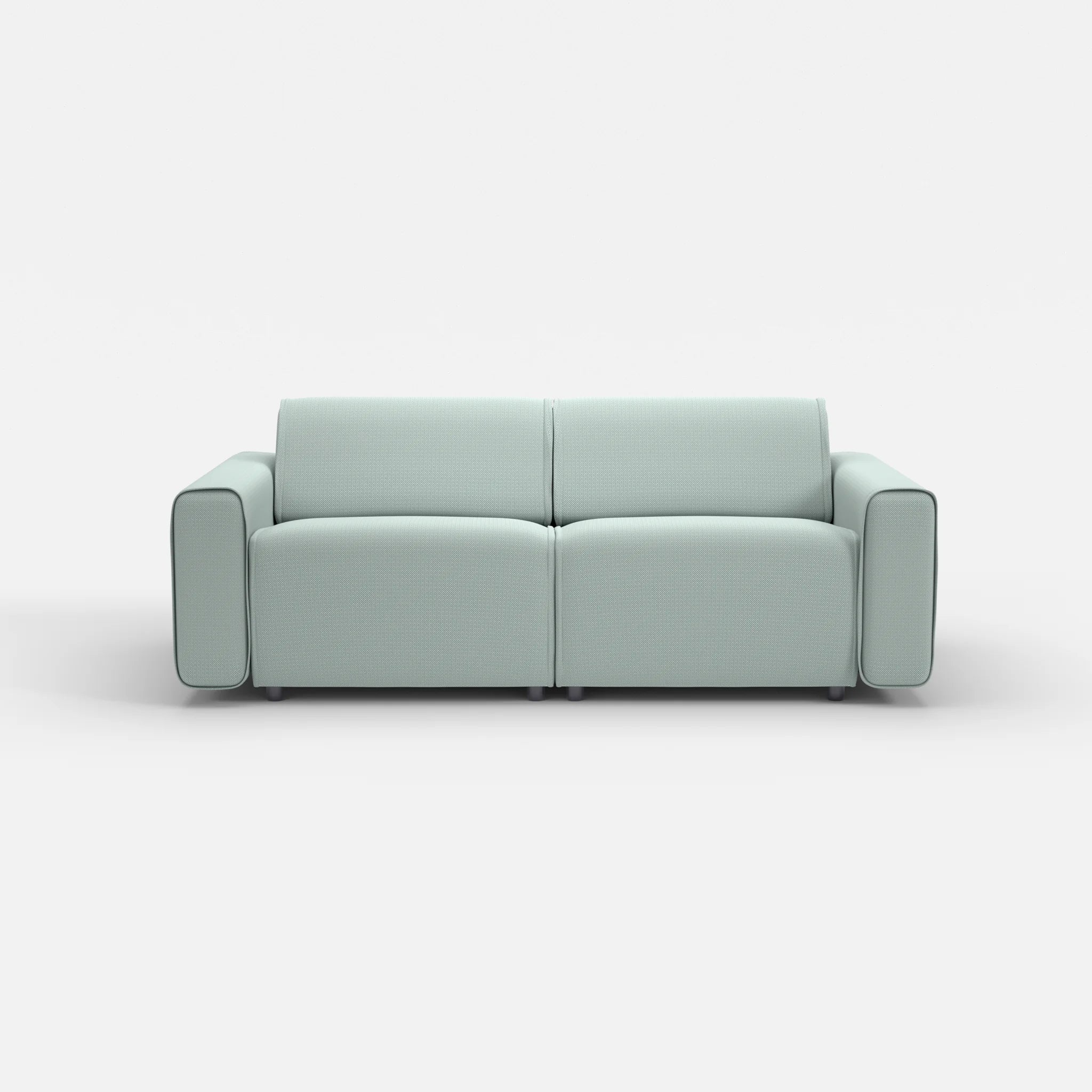 2 Sitzer Sofa Belleform mit breiter Armlehne 2 credolake in Graublau von vorne